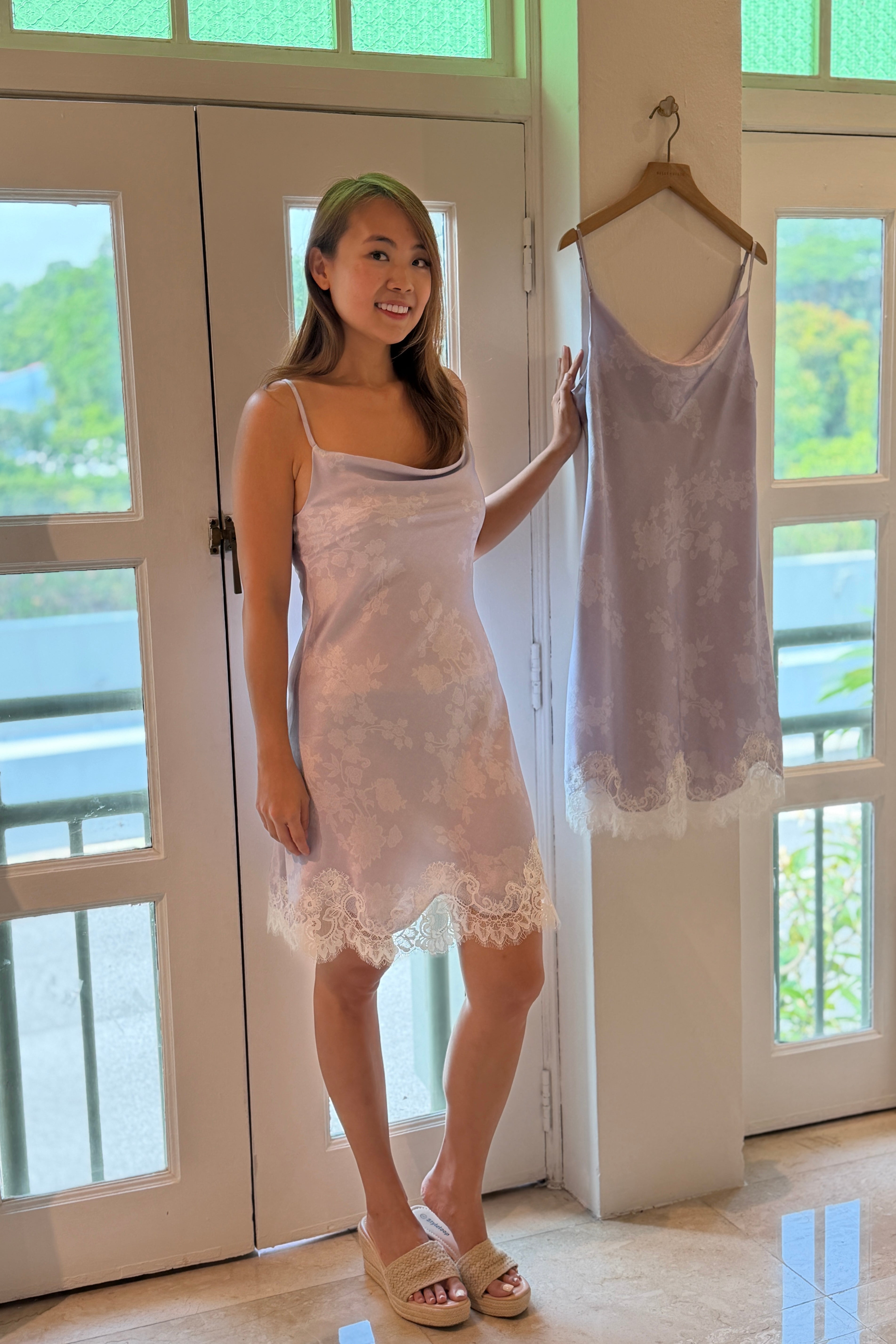 Lilac Cowl Neck Slip - Bells & Birds