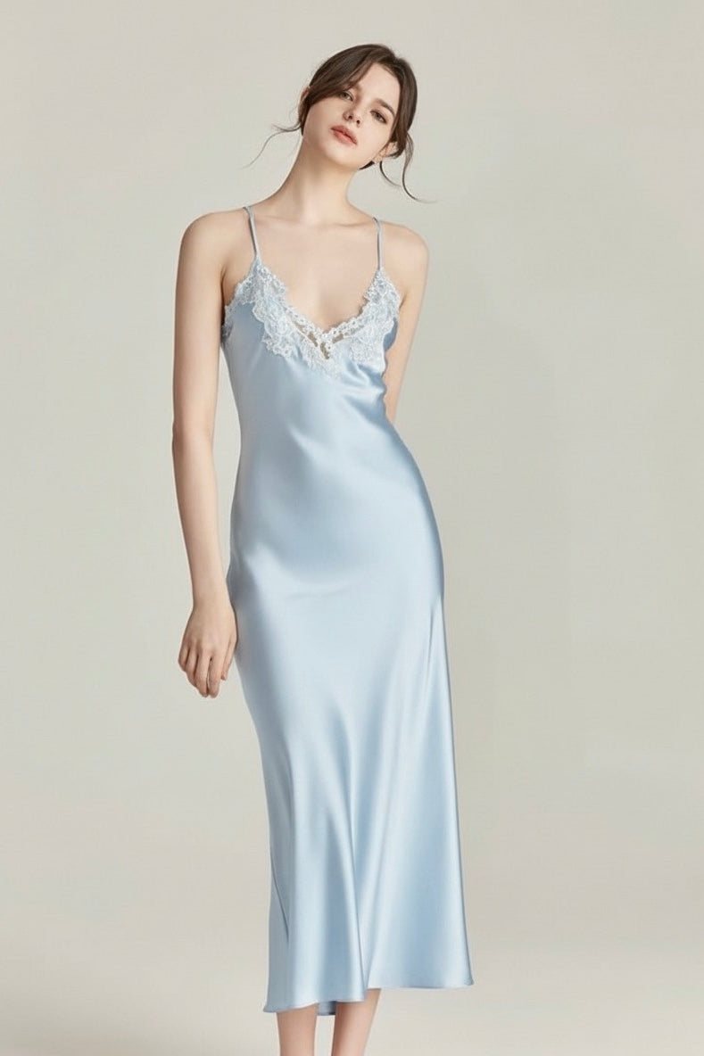 Gigi Mulberry Silk Lace Slip (BESPOKE) - Bells & Birds