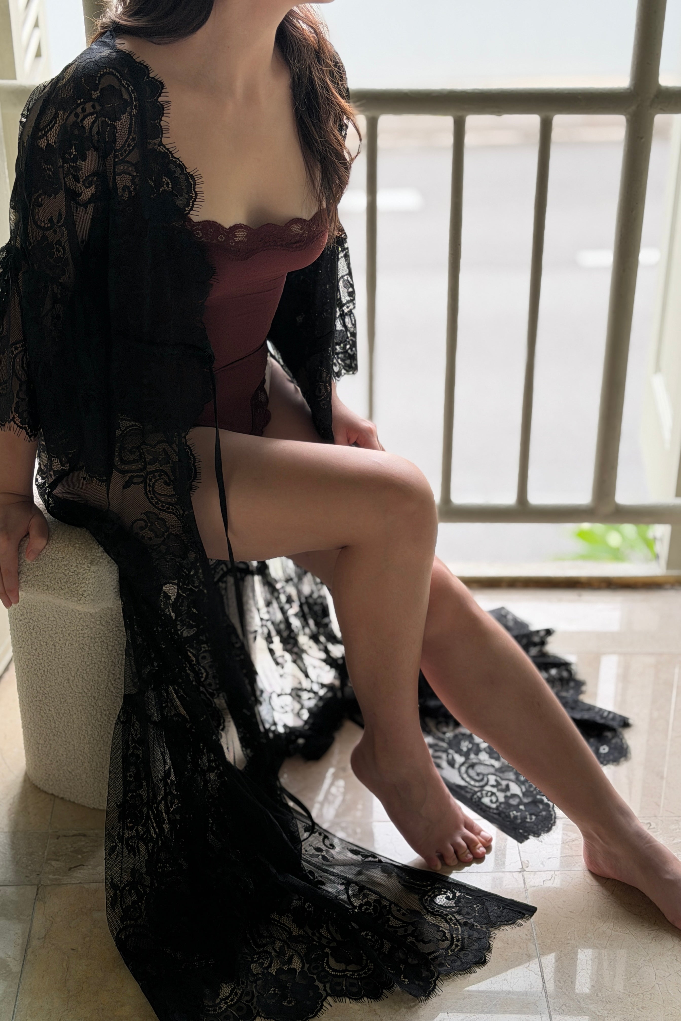 Charlotte Lace Gown (Black)