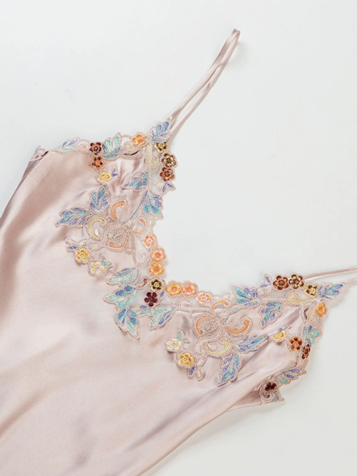 Florentine Mulberry Silk Cami Set (Rose) - Bells & Birds