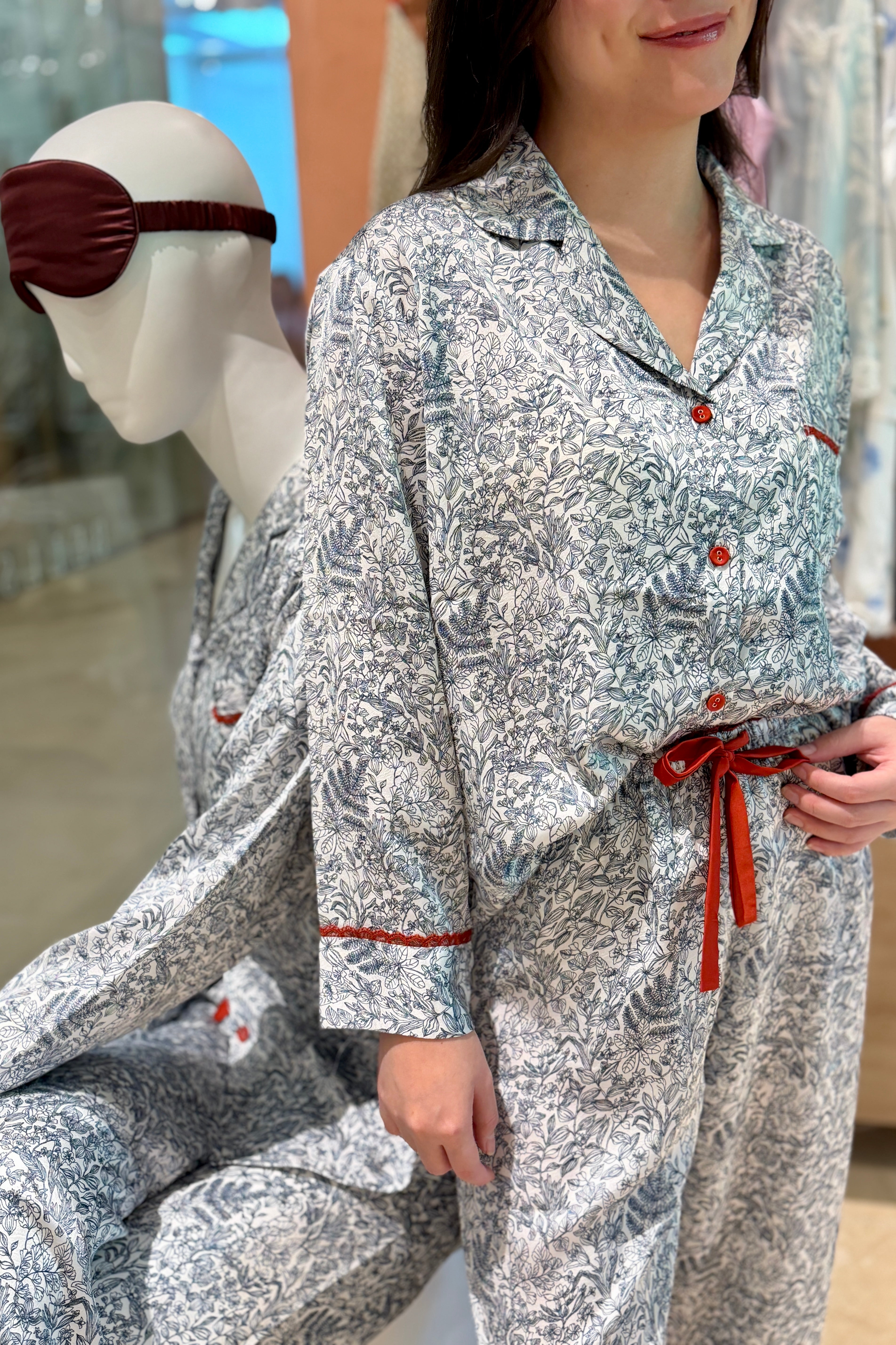 Toile Rouge PJ Pants Set - Bells & Birds