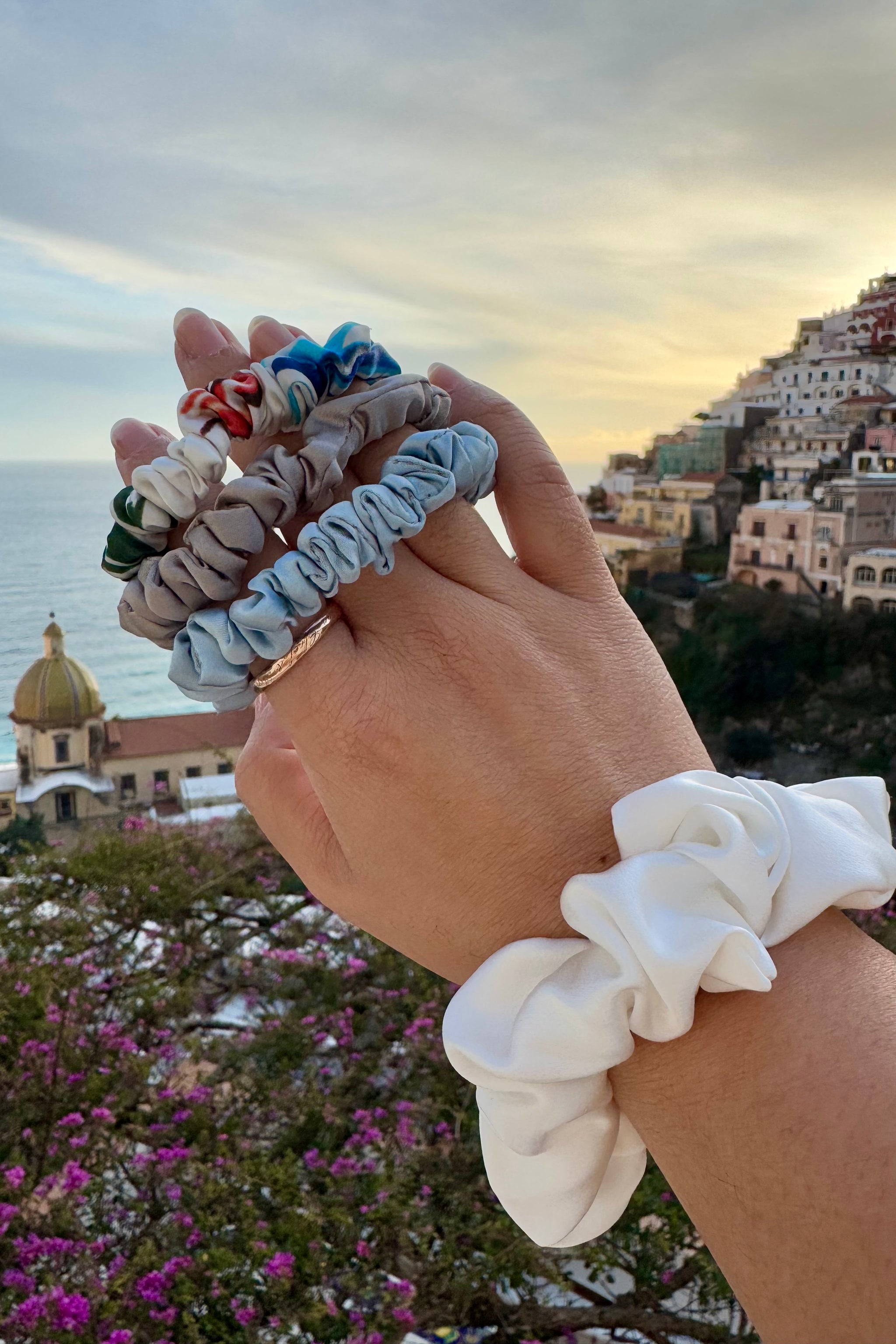 Wrist Bracelet Scrunchies Pure Silk Scrunchies Dawn Collection