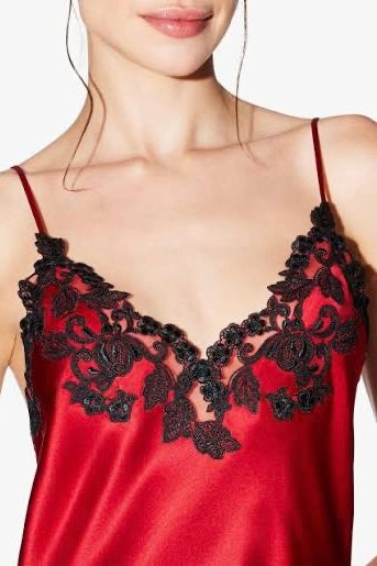 Florentine Mulberry Silk Cami Set (Red)