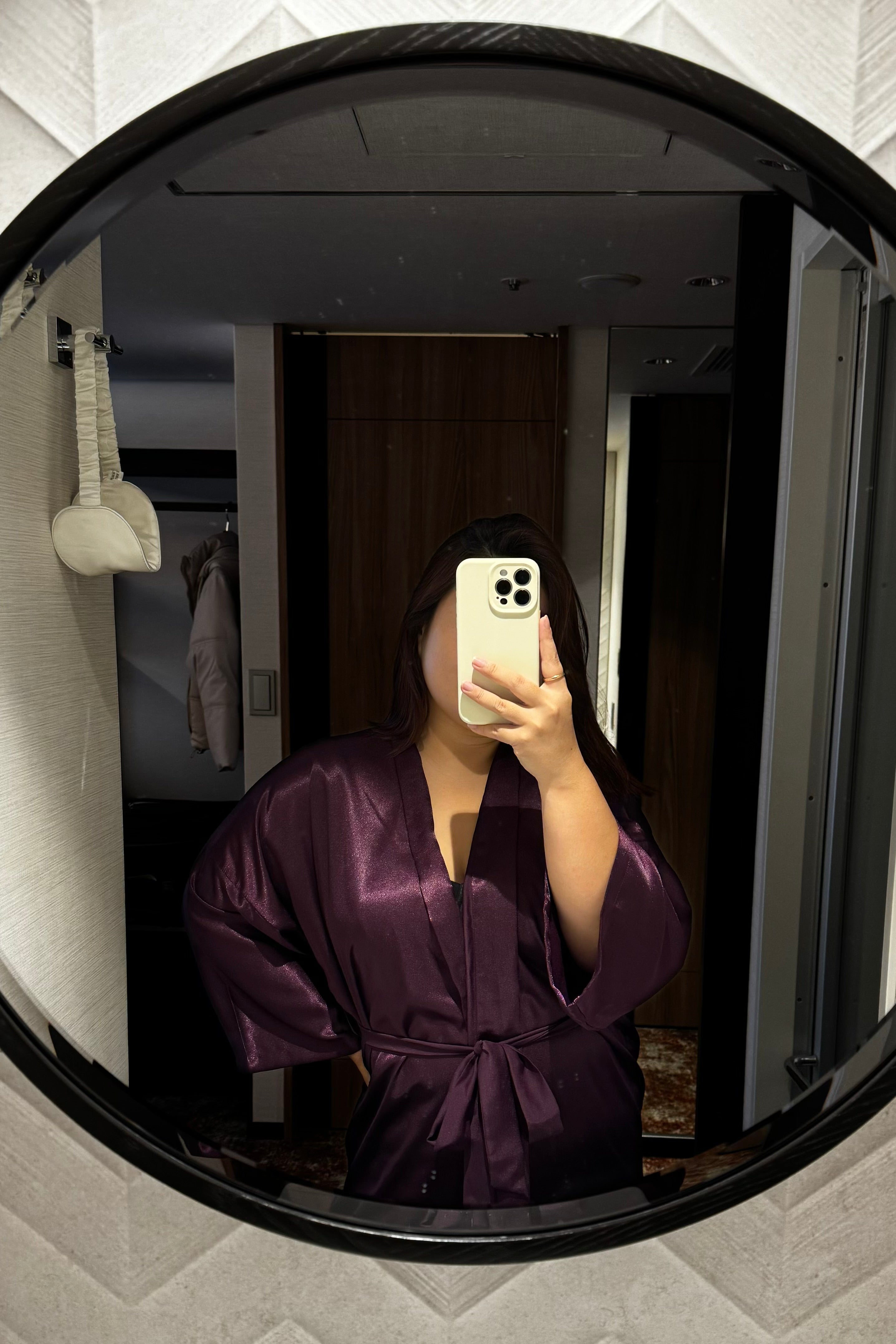 Classic Silk Robe M (Purple)