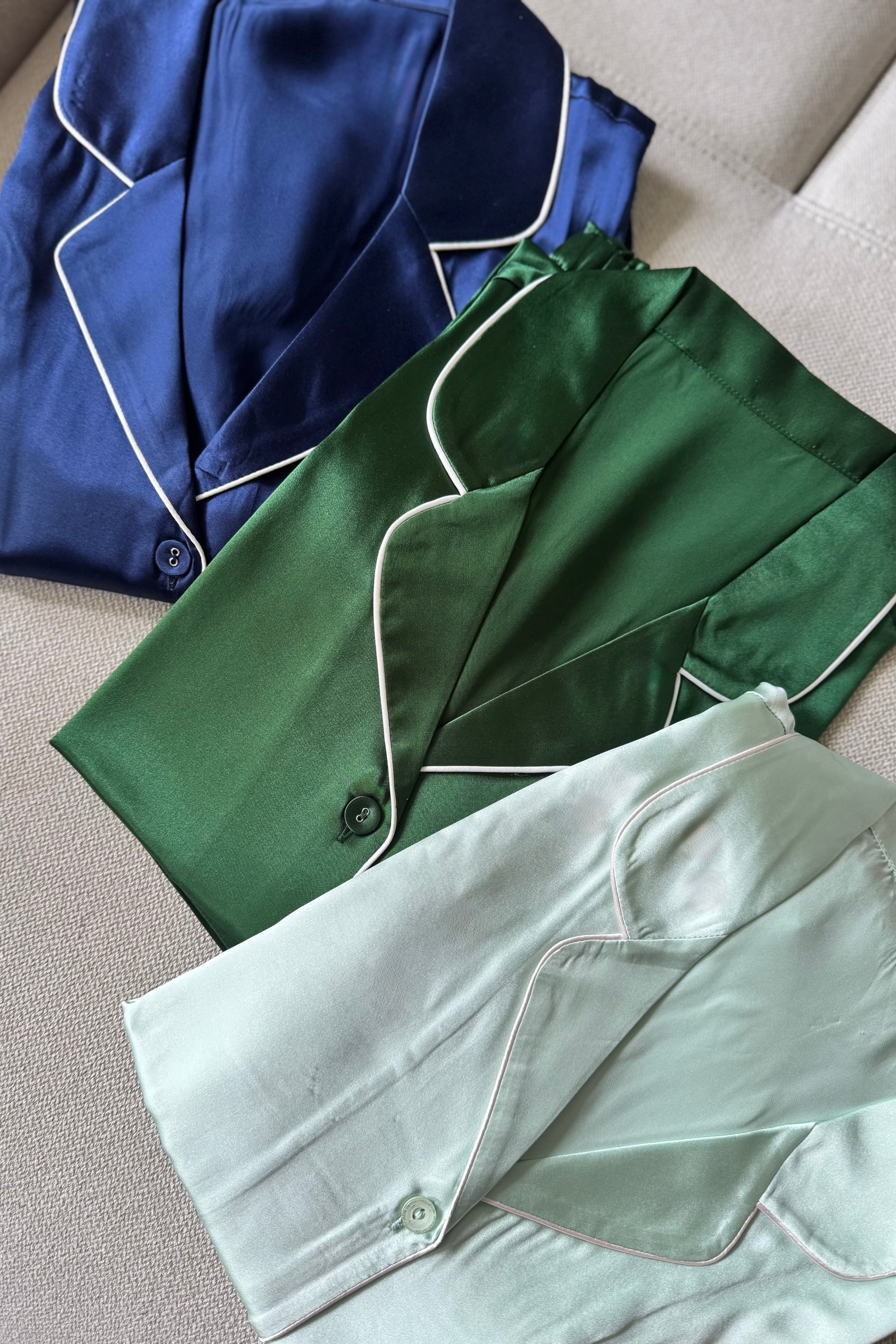 Mulberry Silk Short Pyjamas (Emerald)
