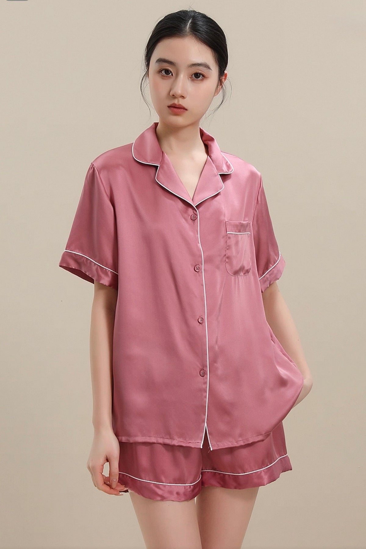 Mulberry Silk Short Pyjamas (Rose)