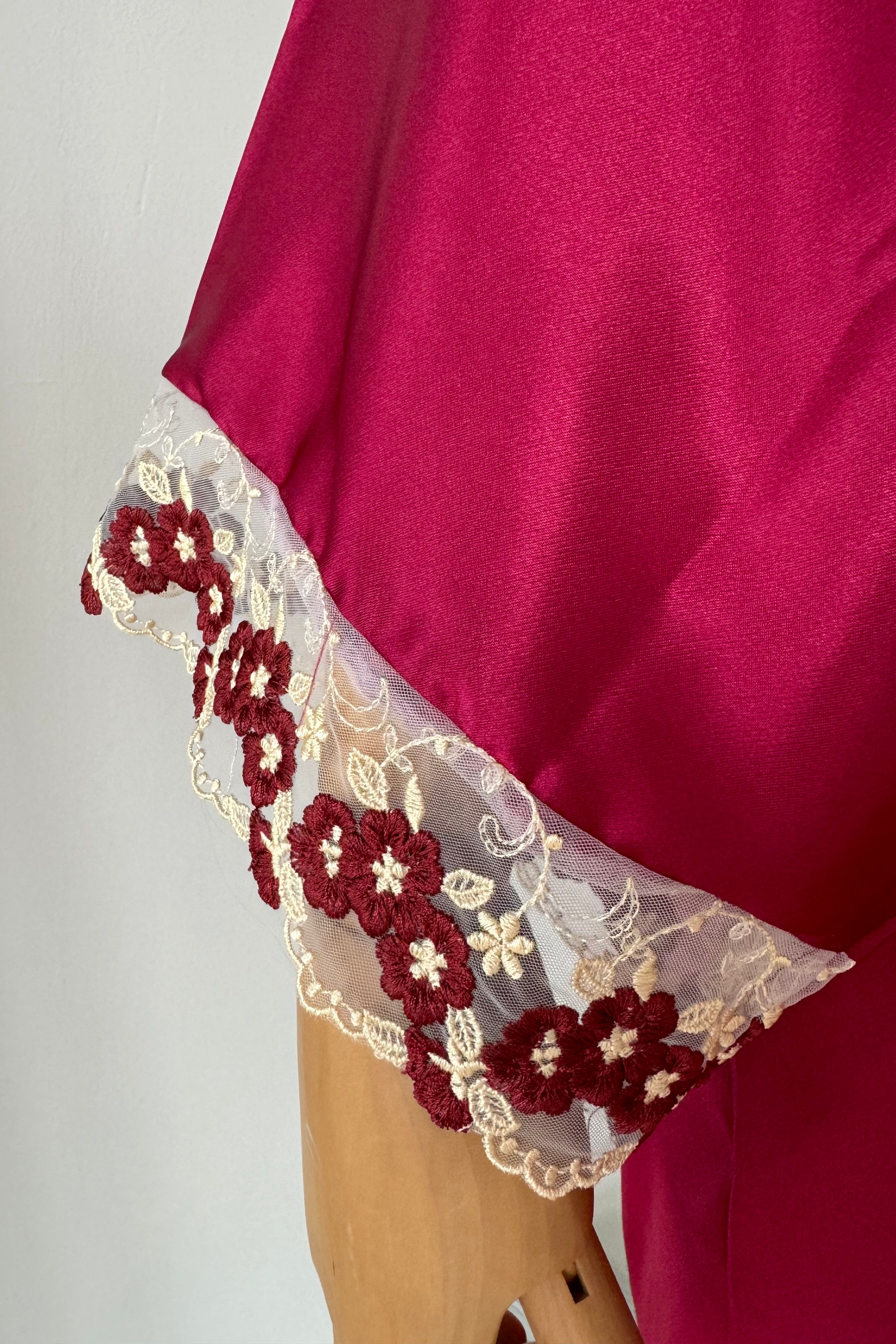 Aimee Silk Robe (Wine Red)