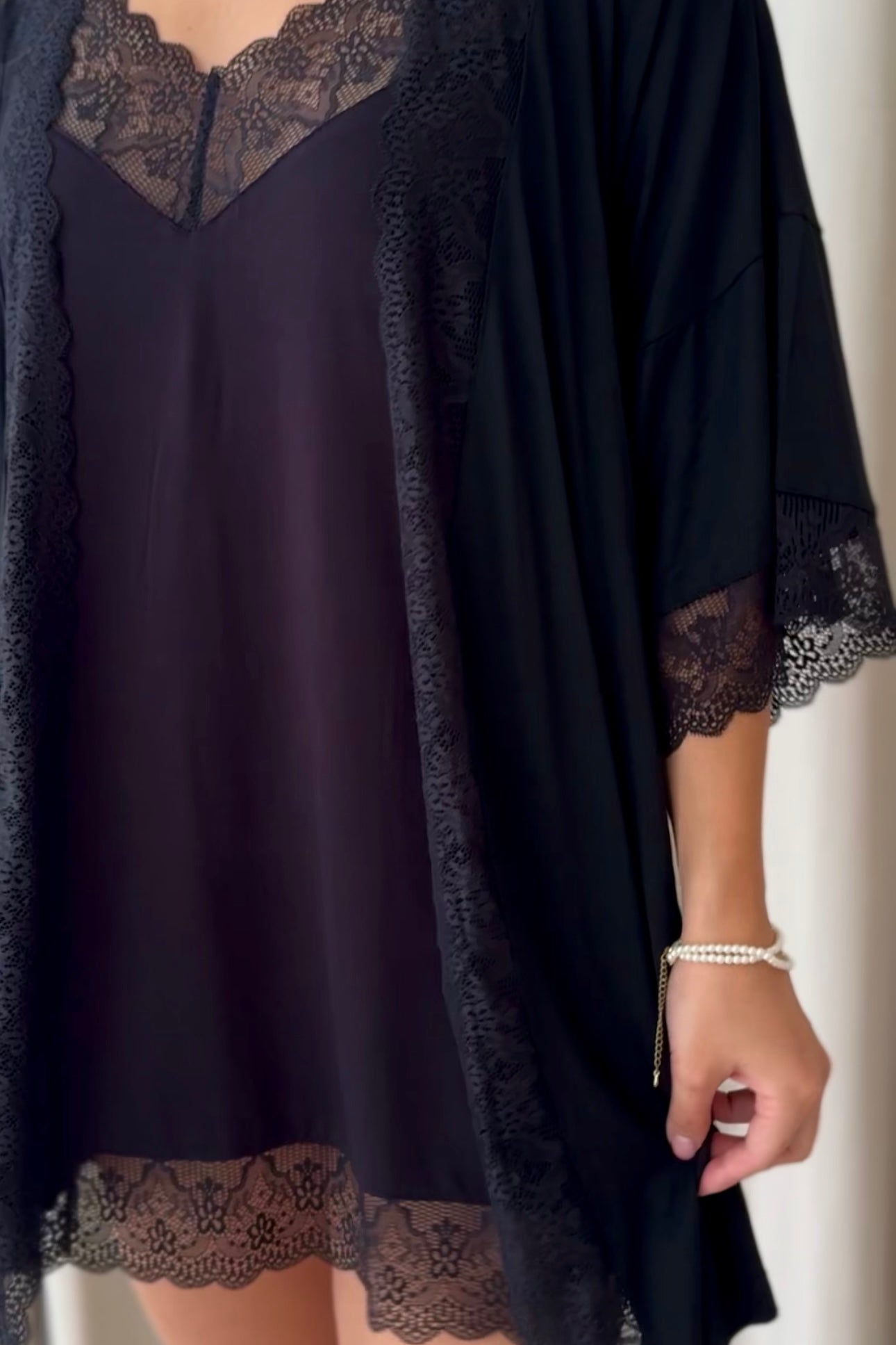 Sofia Modal Cotton Slip (Black)