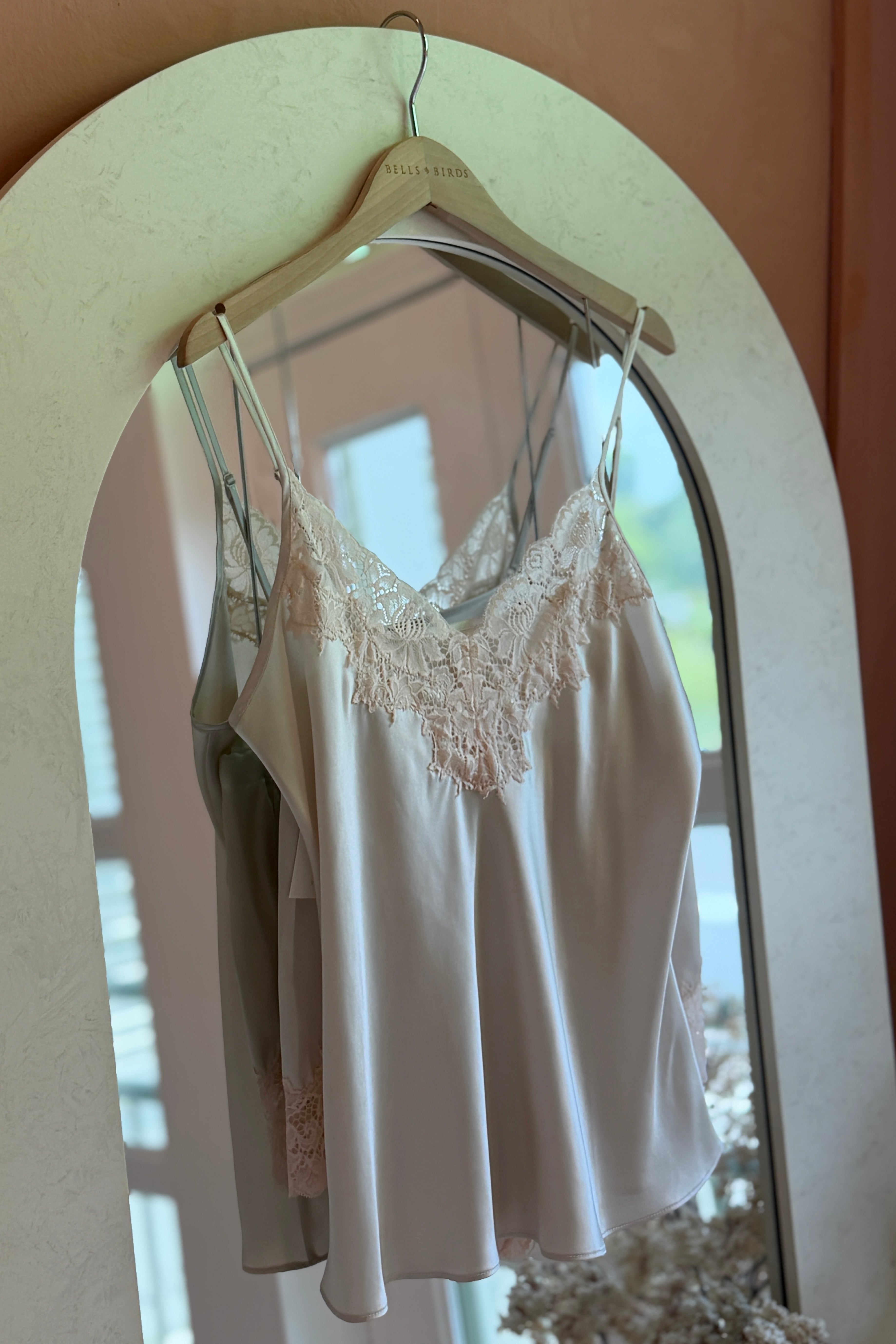 Everly Mulberry Silk Cami Set (Pink)