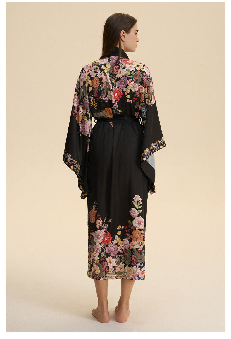 Flight of Whimsy Robe (Black) - Bells & Birds