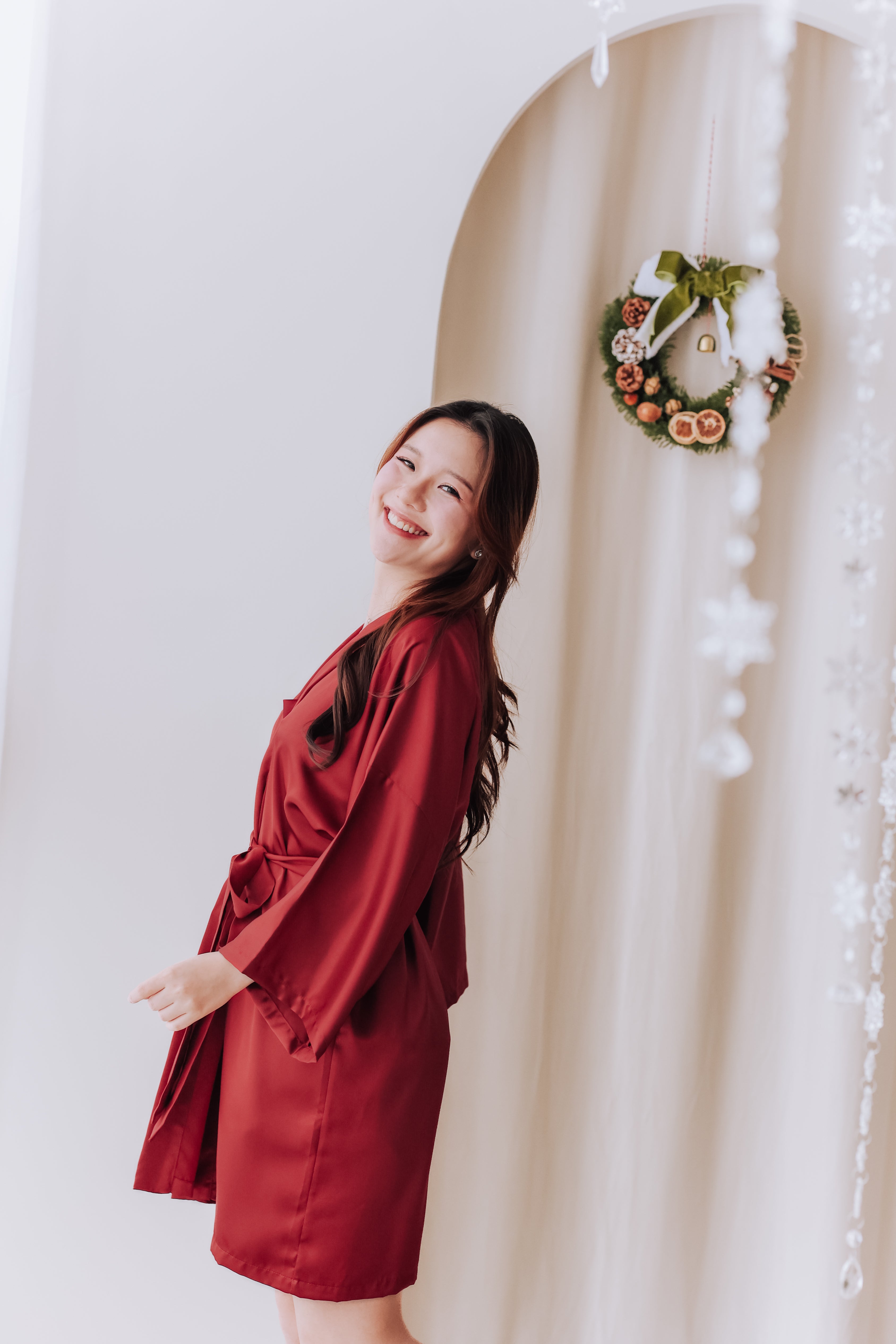 Classic Silk Robe (Scarlet)