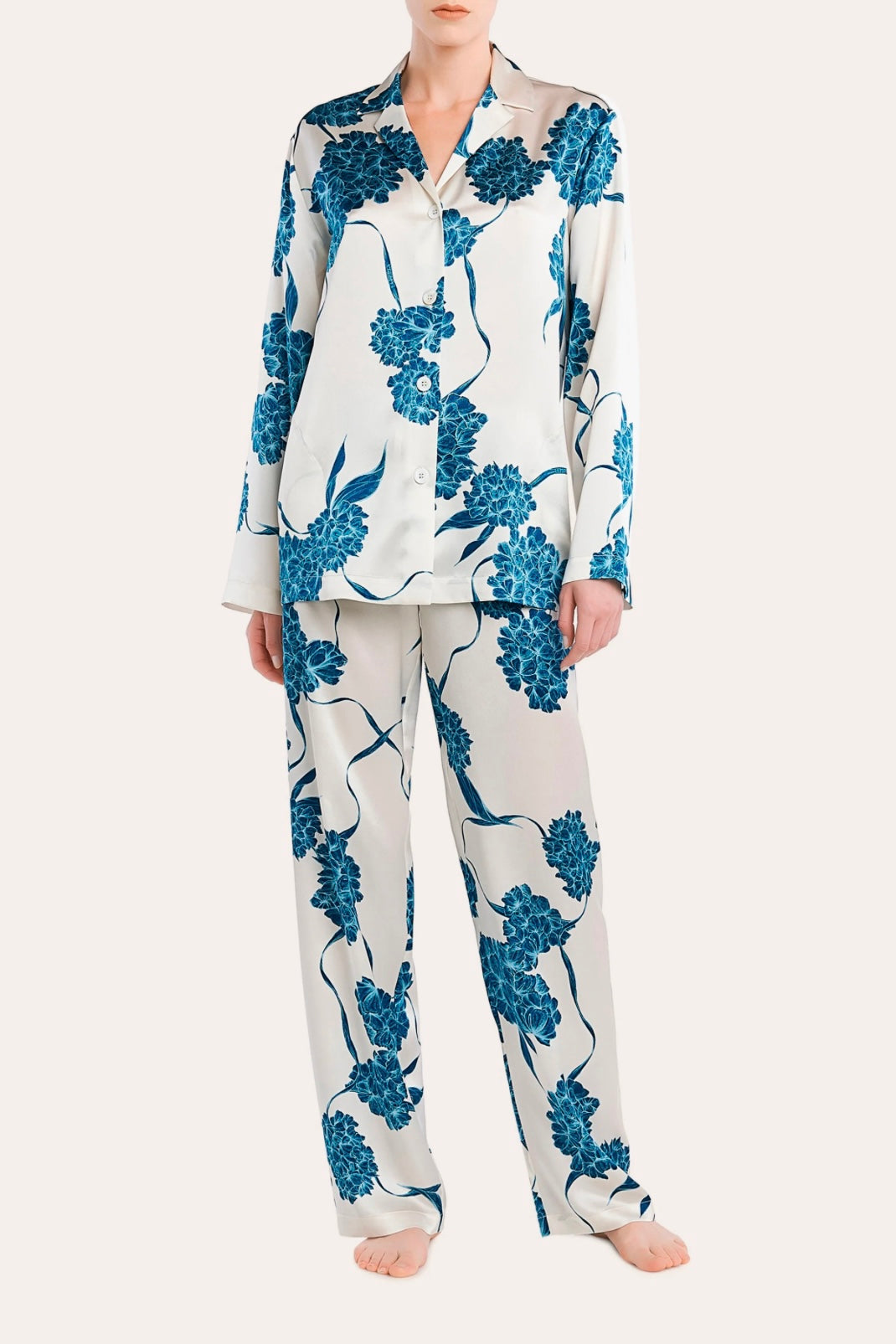 Hydrangea Bloom PJ Pants Set (Blue)