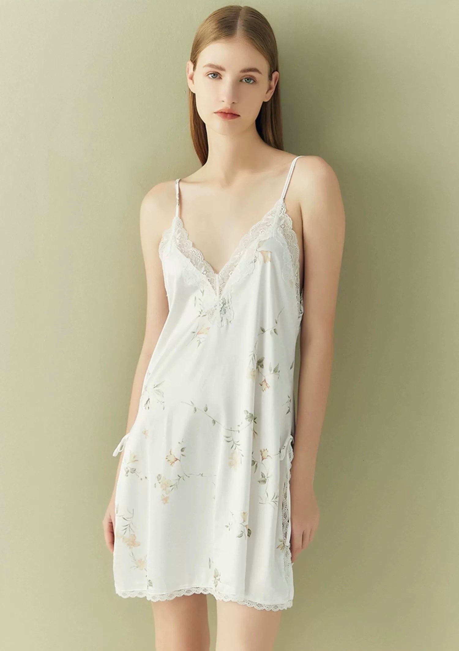 Alyona Floral Satin Slip