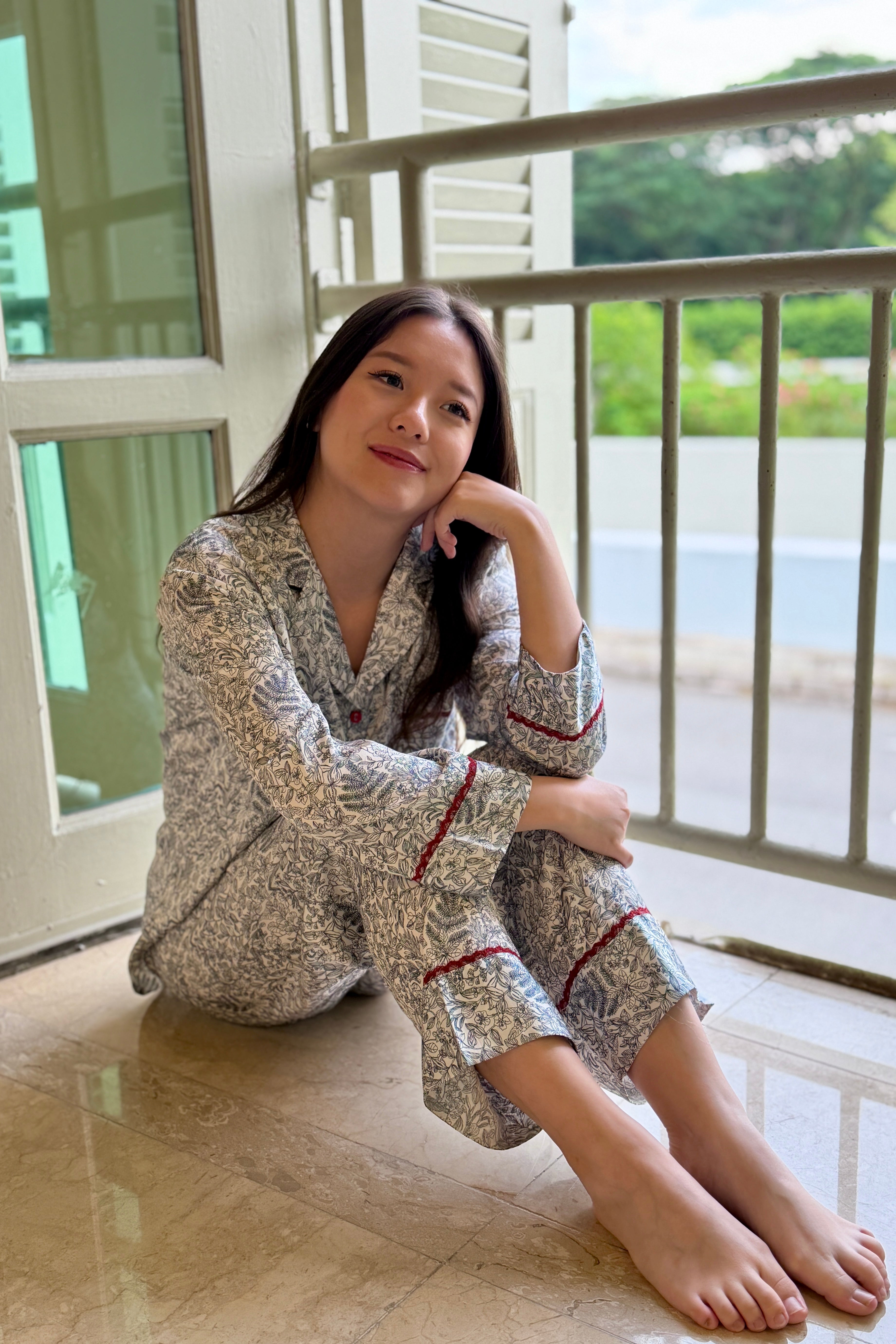 Toile Rouge PJ Pants Set - Bells & Birds