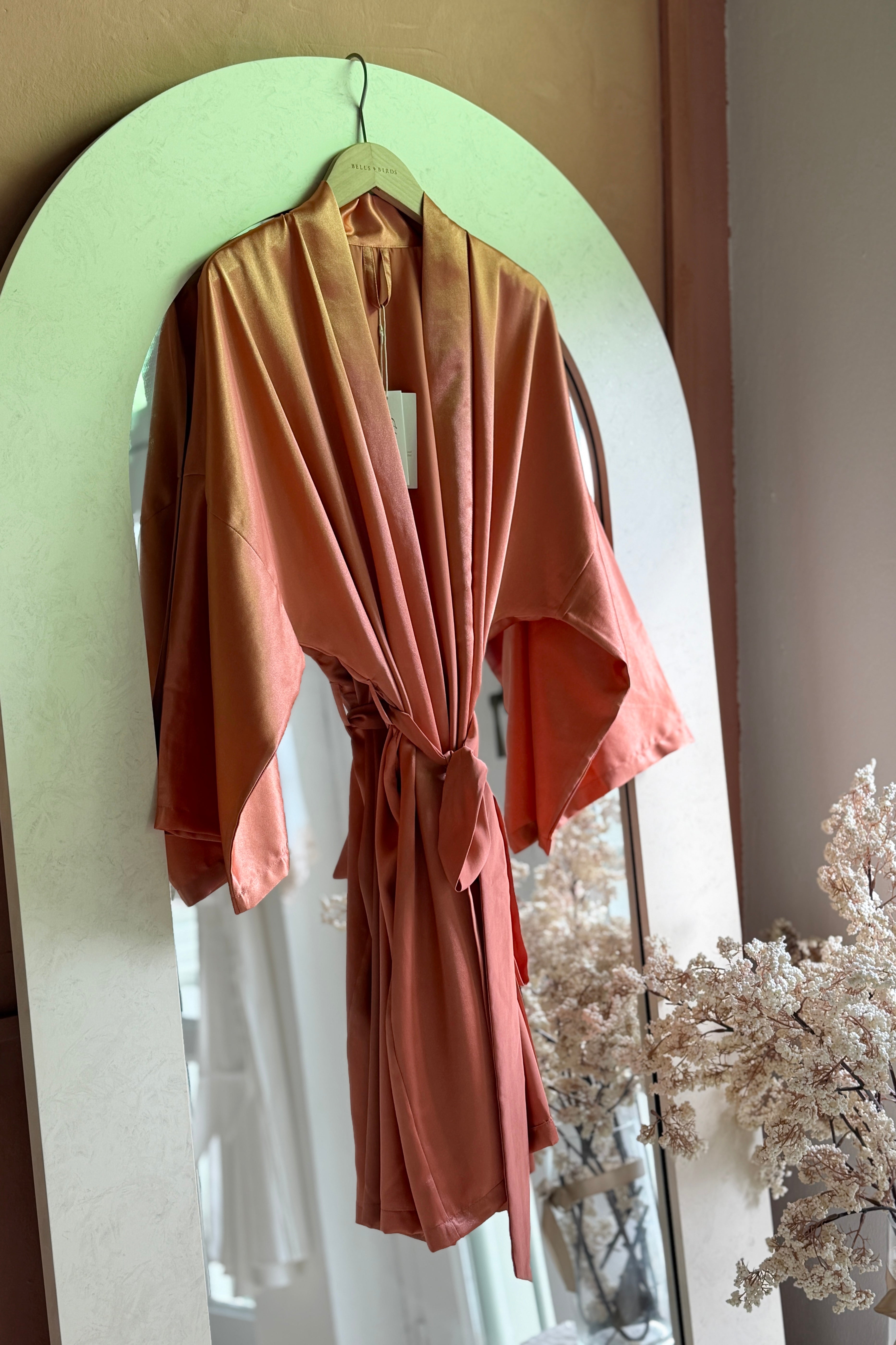 Classic Silk Robe (Apricot)