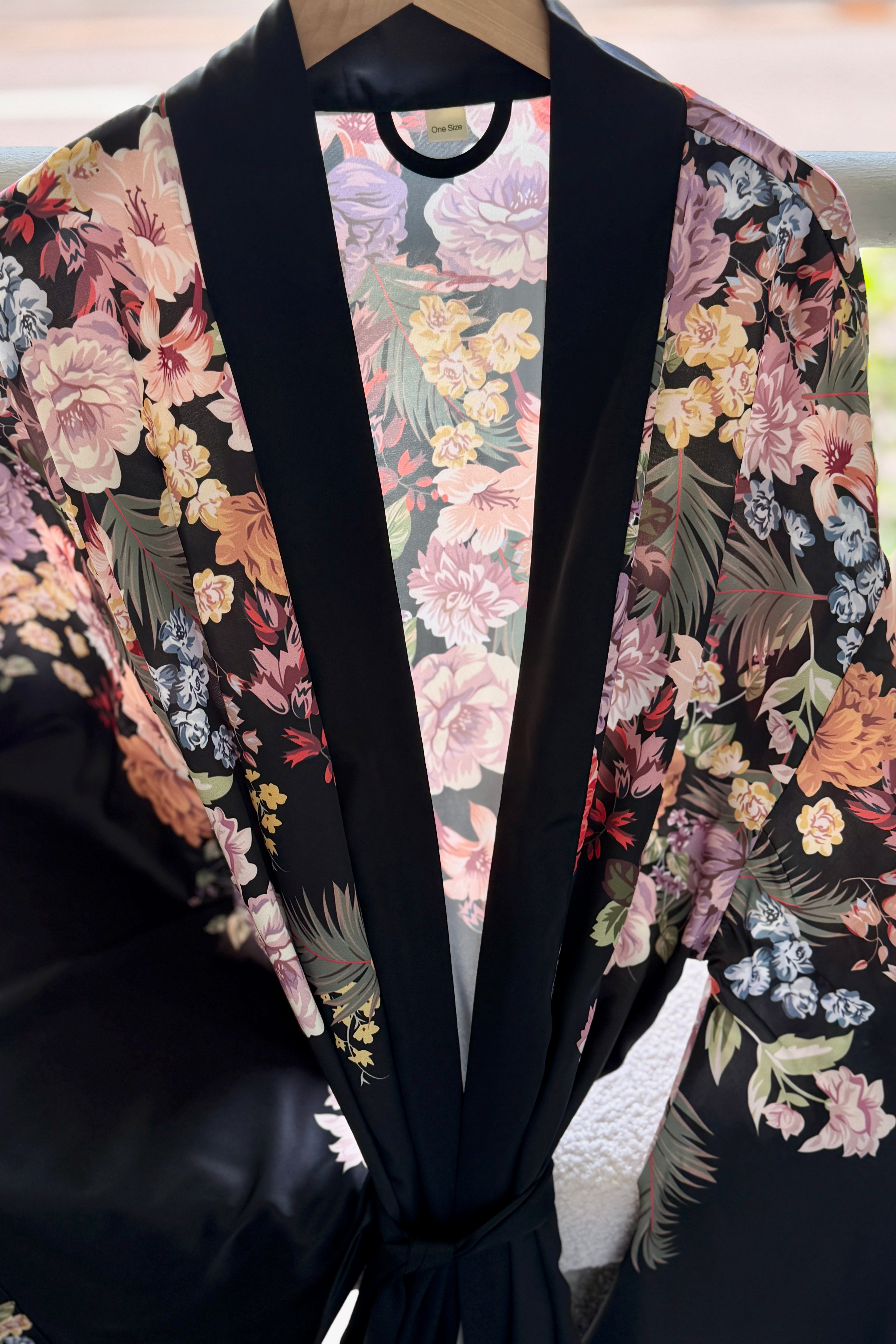 Flight of Whimsy Robe (Black) - Bells & Birds