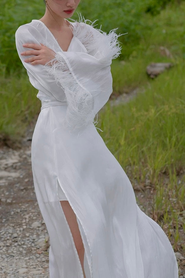 Dandelion Feather Robe (White)