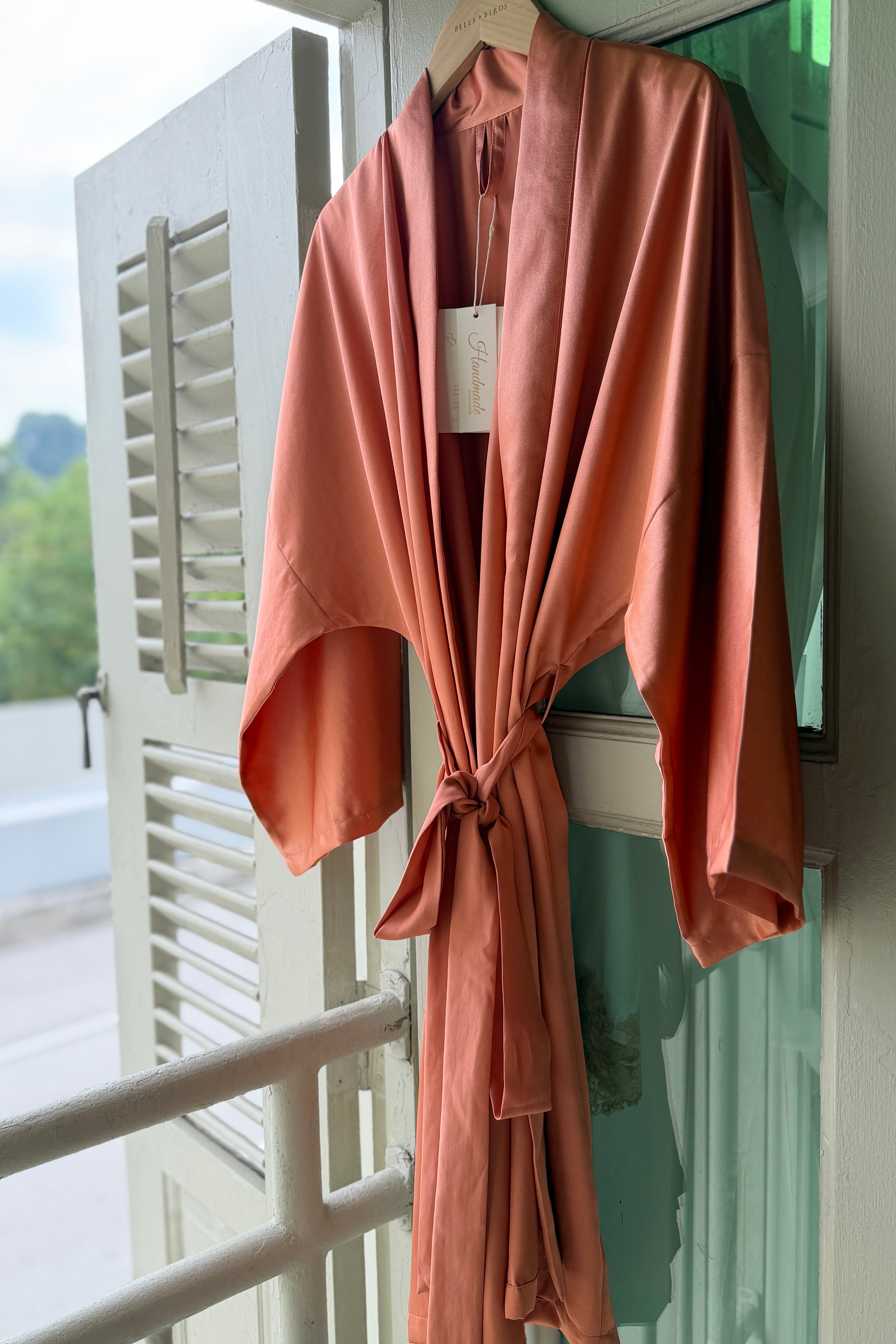 Classic Silk Robe (Apricot)