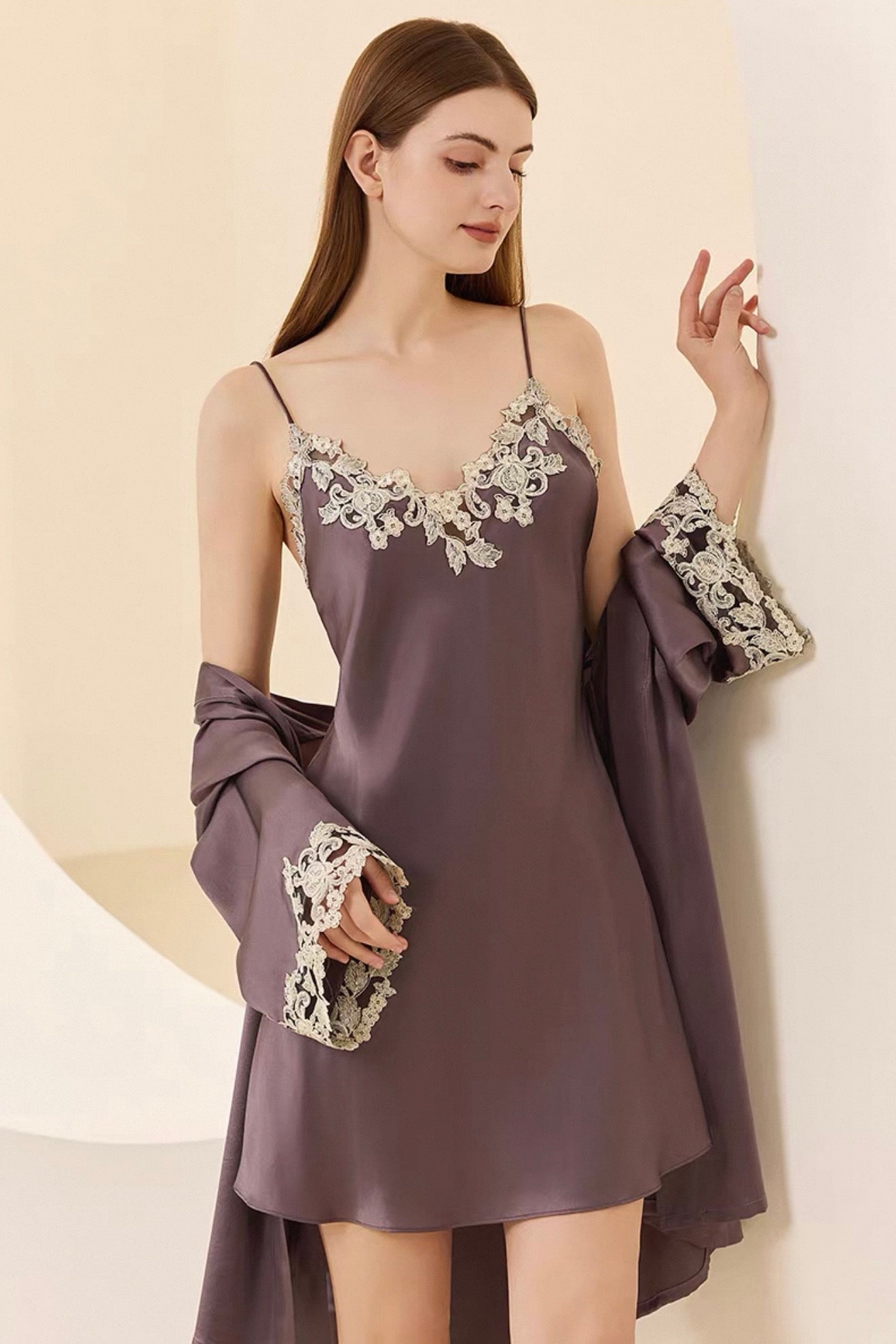 Florentine Mulberry Silk Slip (Grey)