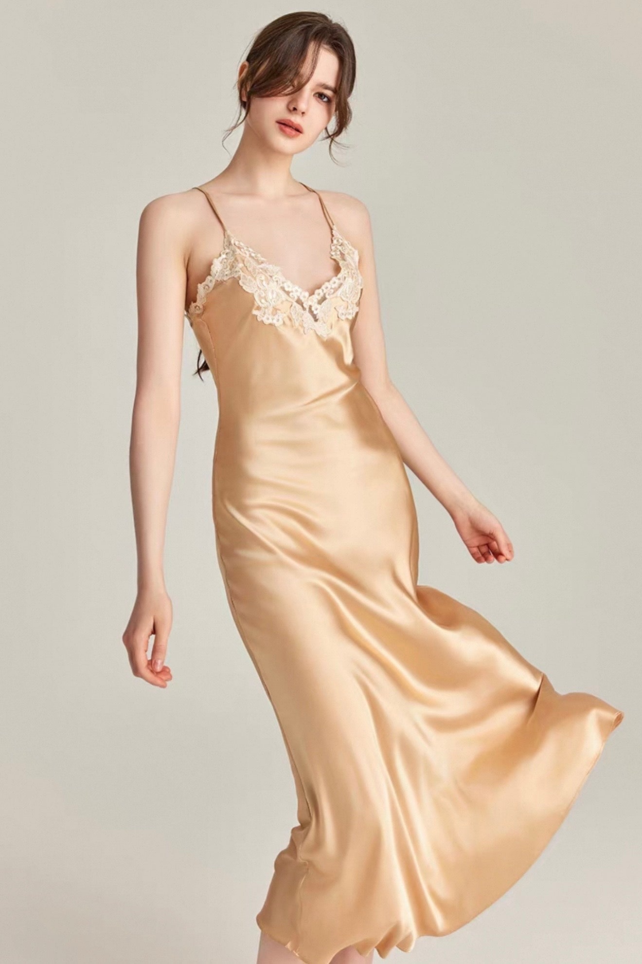 Gigi Mulberry Silk Lace Slip (BESPOKE) - Bells & Birds