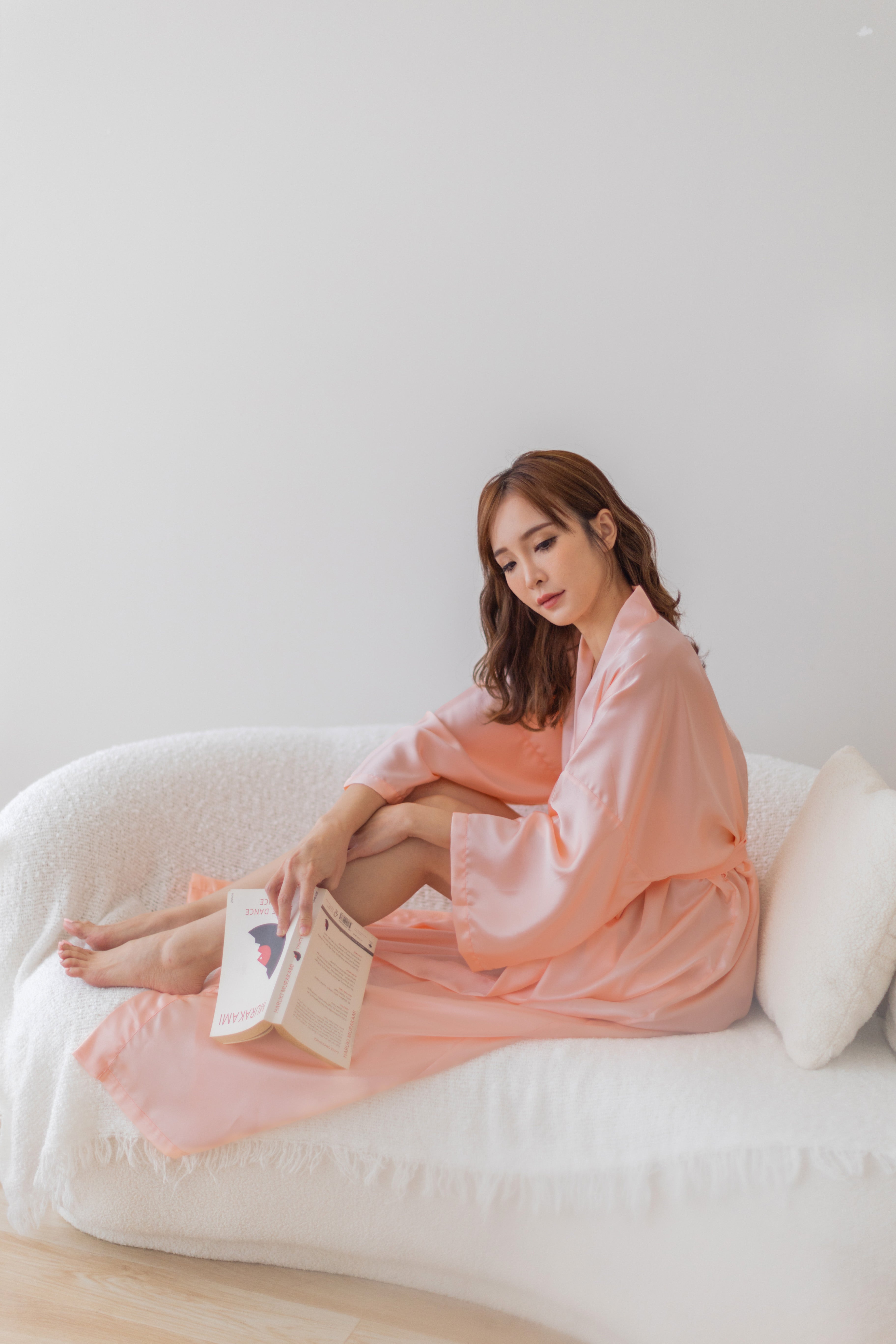 Maxi Silk Robe (Peach)
