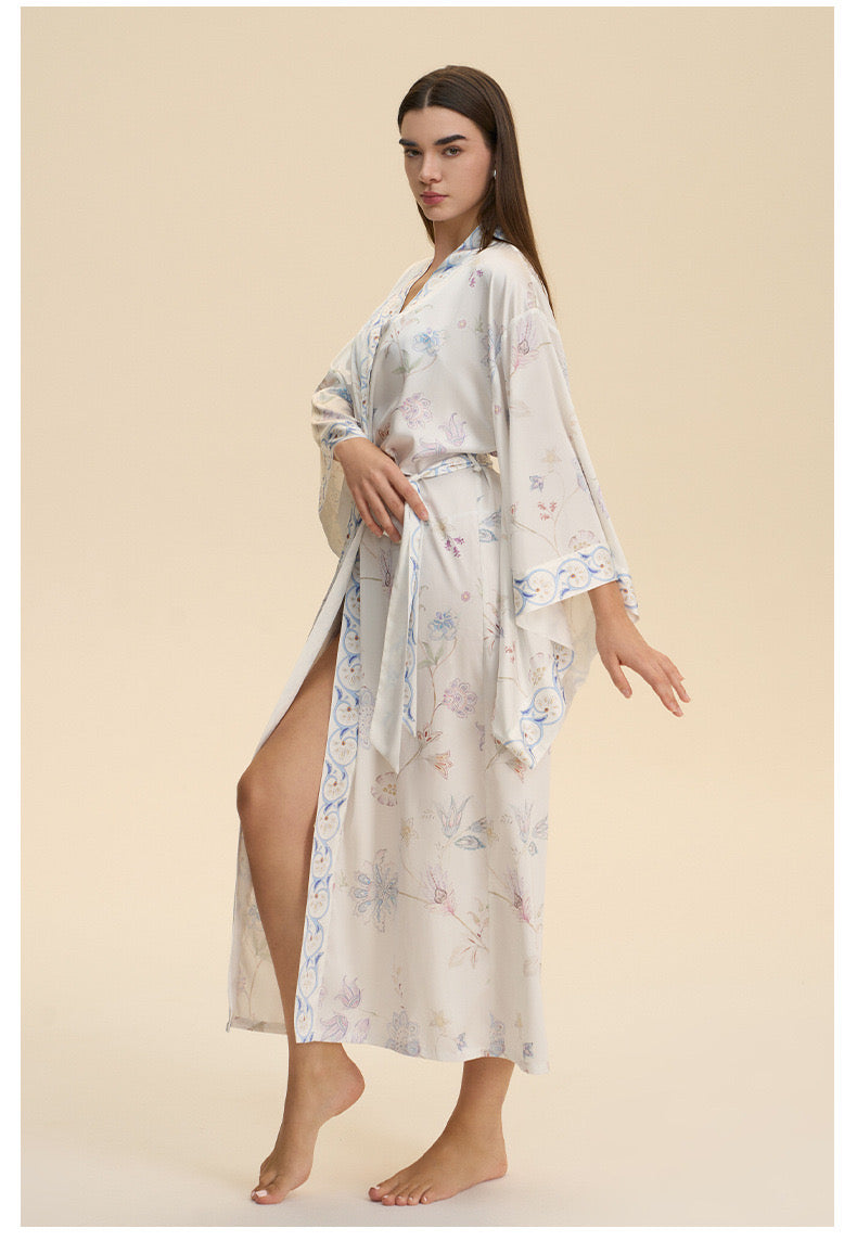 Flight of Whimsy Robe (White) - Bells & Birds