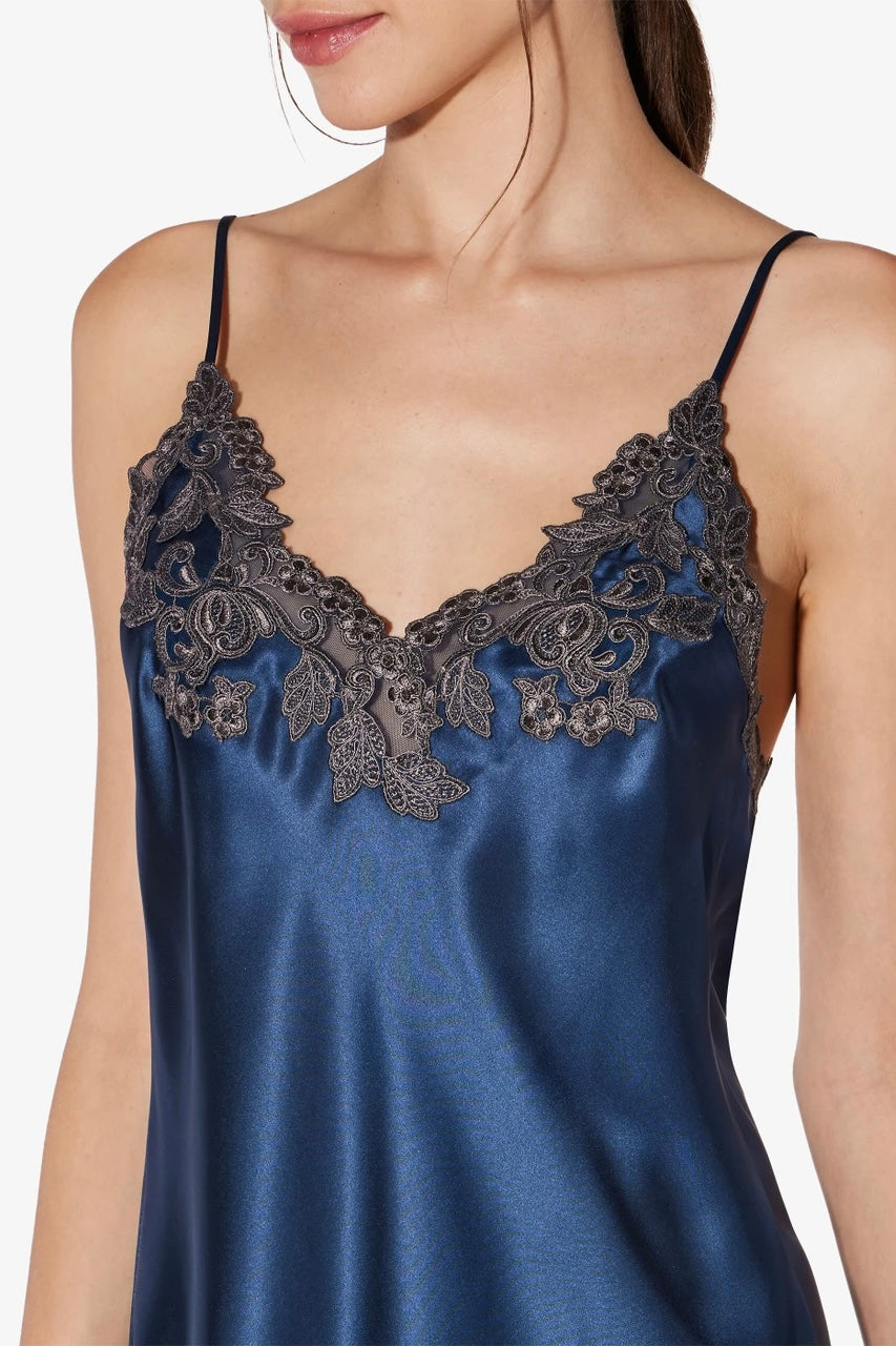 Florentine Mulberry Silk Slip (Navy)