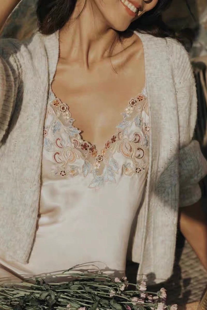 Florentine Mulberry Silk Slip (Rose) - Bells & Birds
