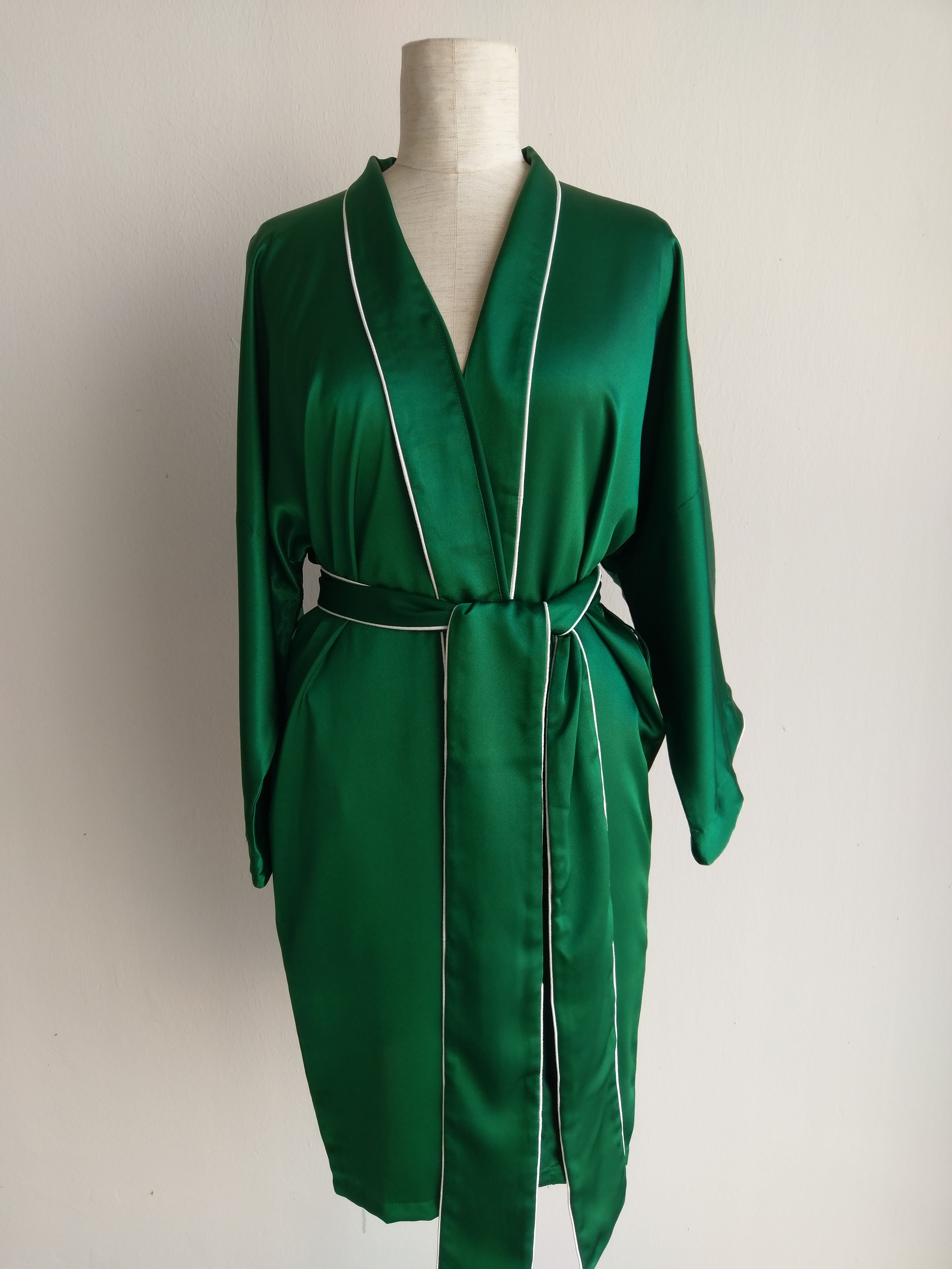 BESPOKE Silk Robe - Bells & Birds