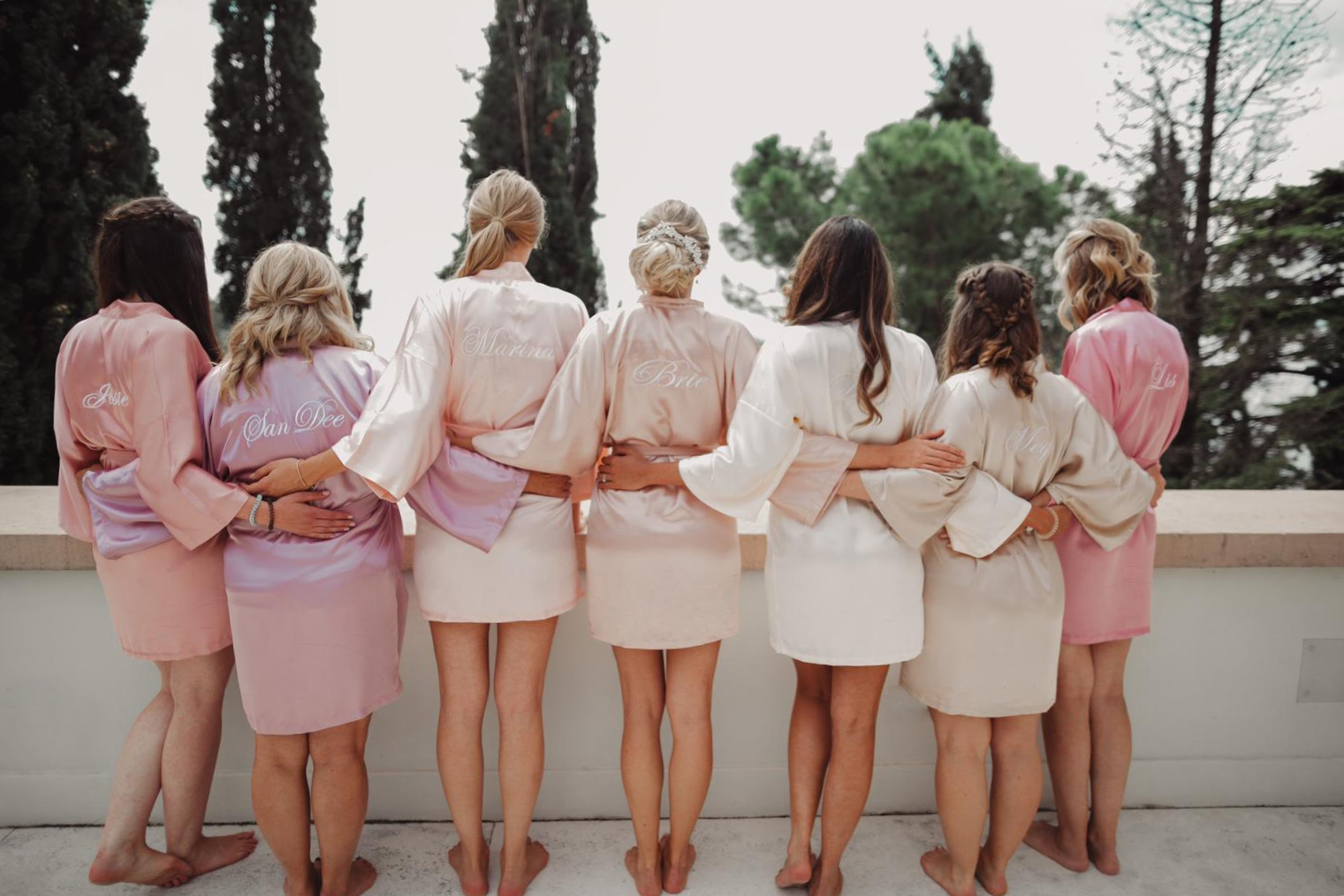 Bridesmaids Silk Robe Bundle - Bells & Birds