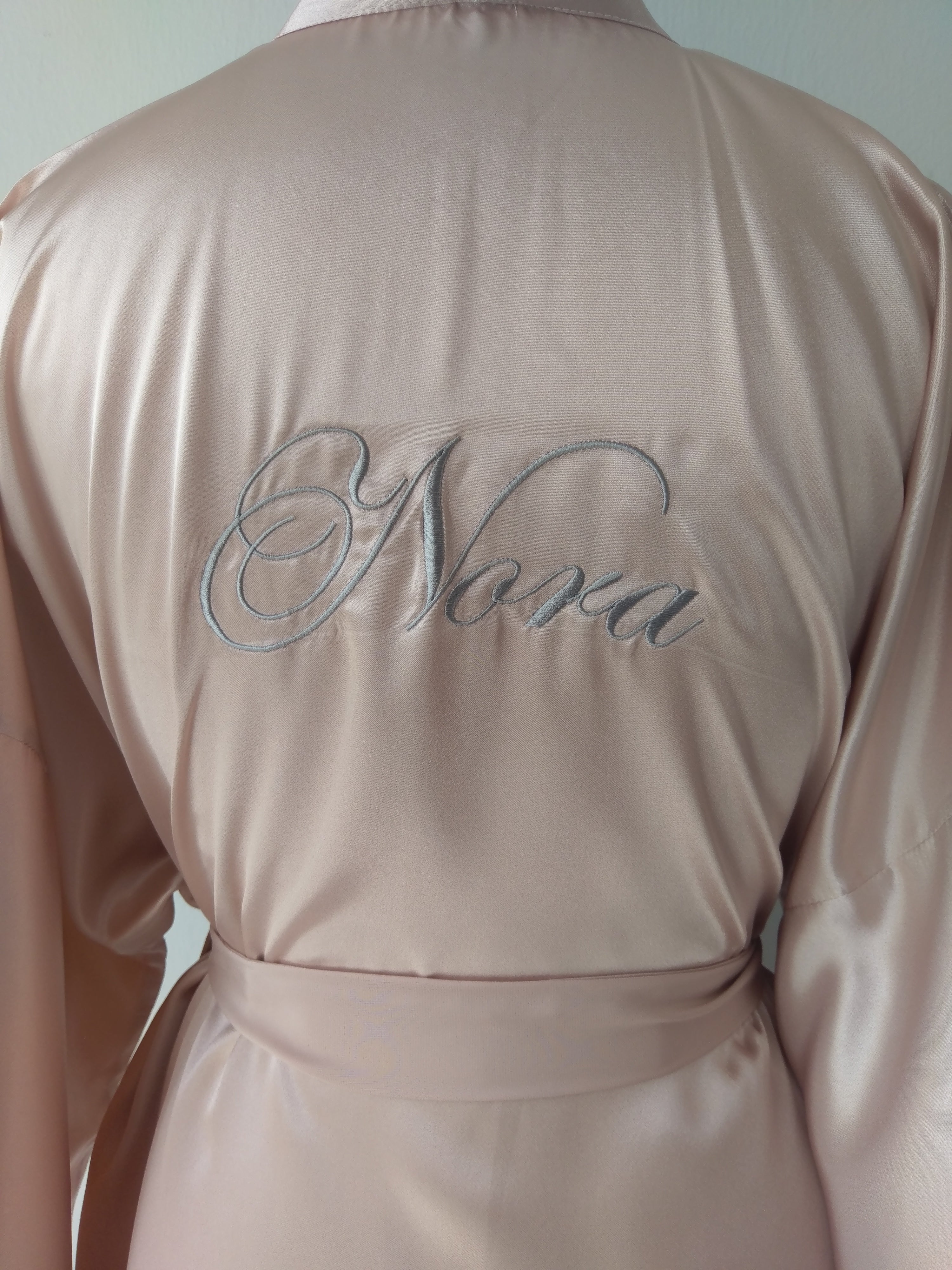 Monogrammed Silk Robe (120 colours) - Bells & Birds