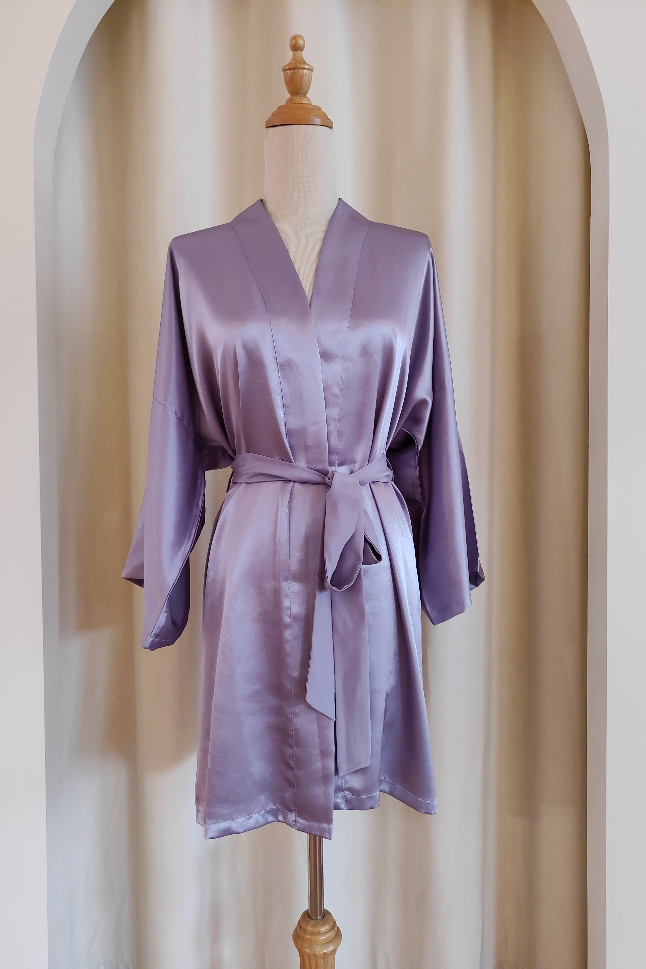 Classic Silk Robe (Purple)