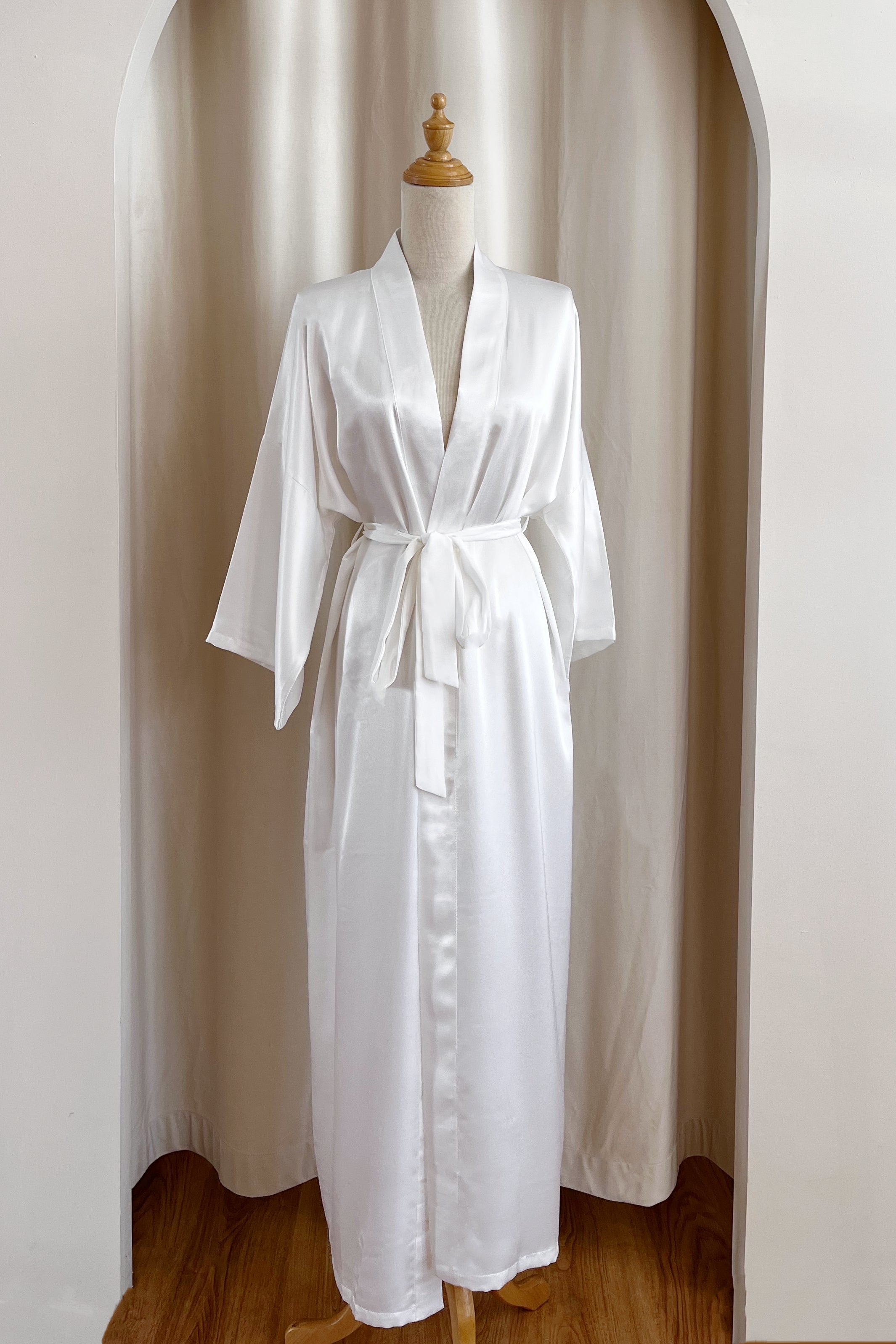 Maxi Silk Robe (White)