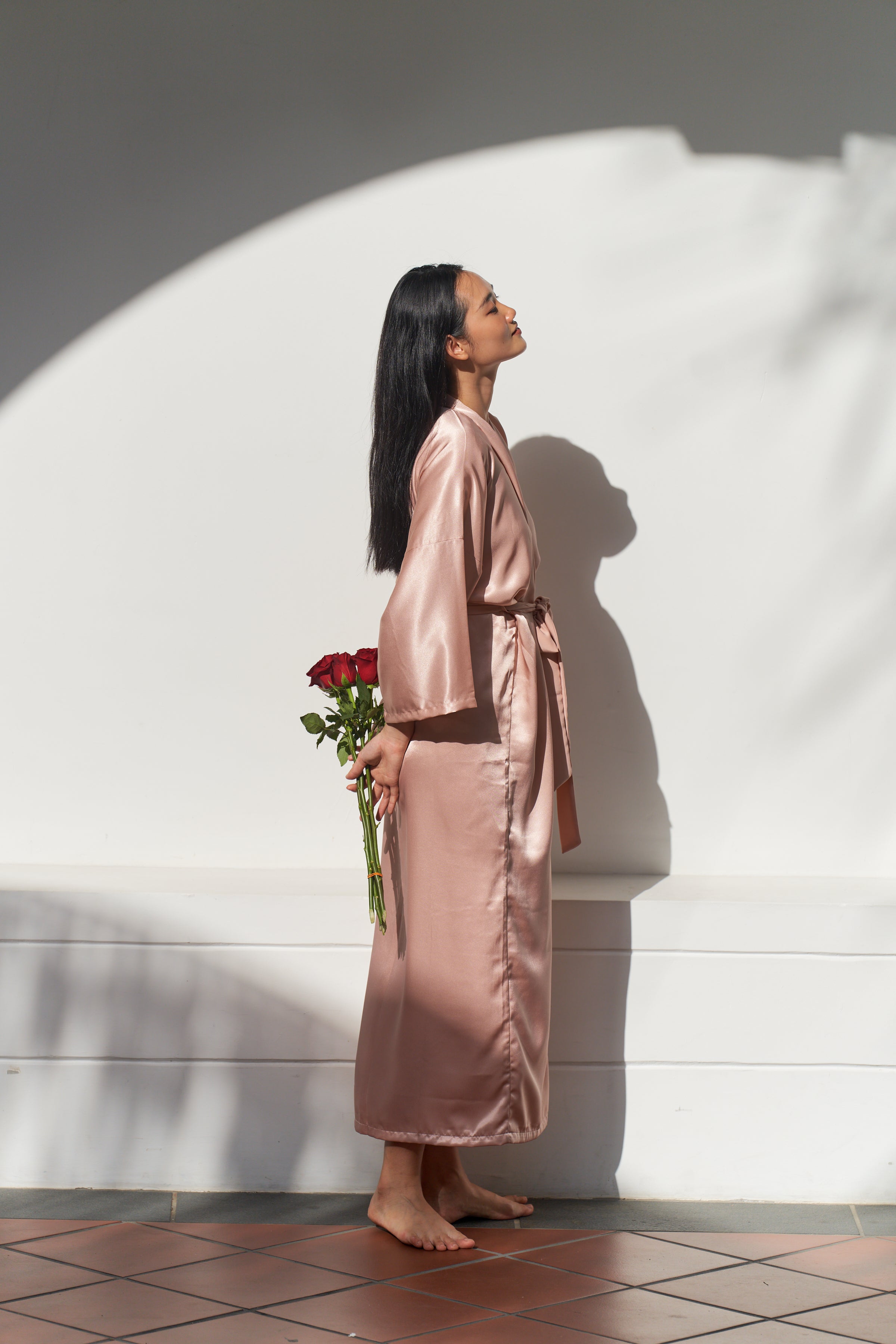 Maxi Silk Robe (Blush Pink)