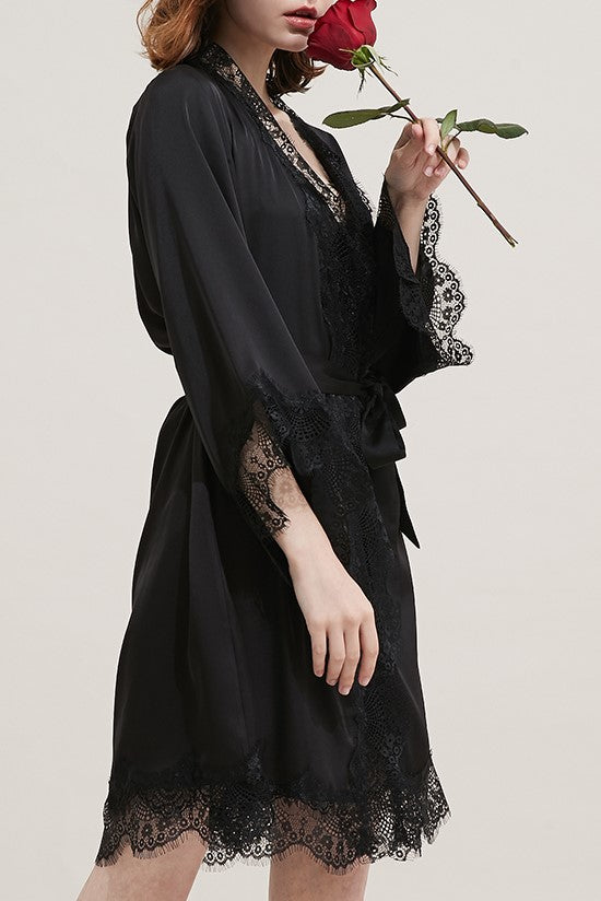 Desiree Satin Lace Robe