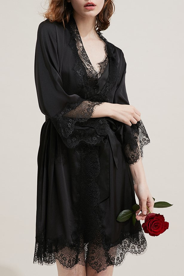 Desiree Satin Lace Robe