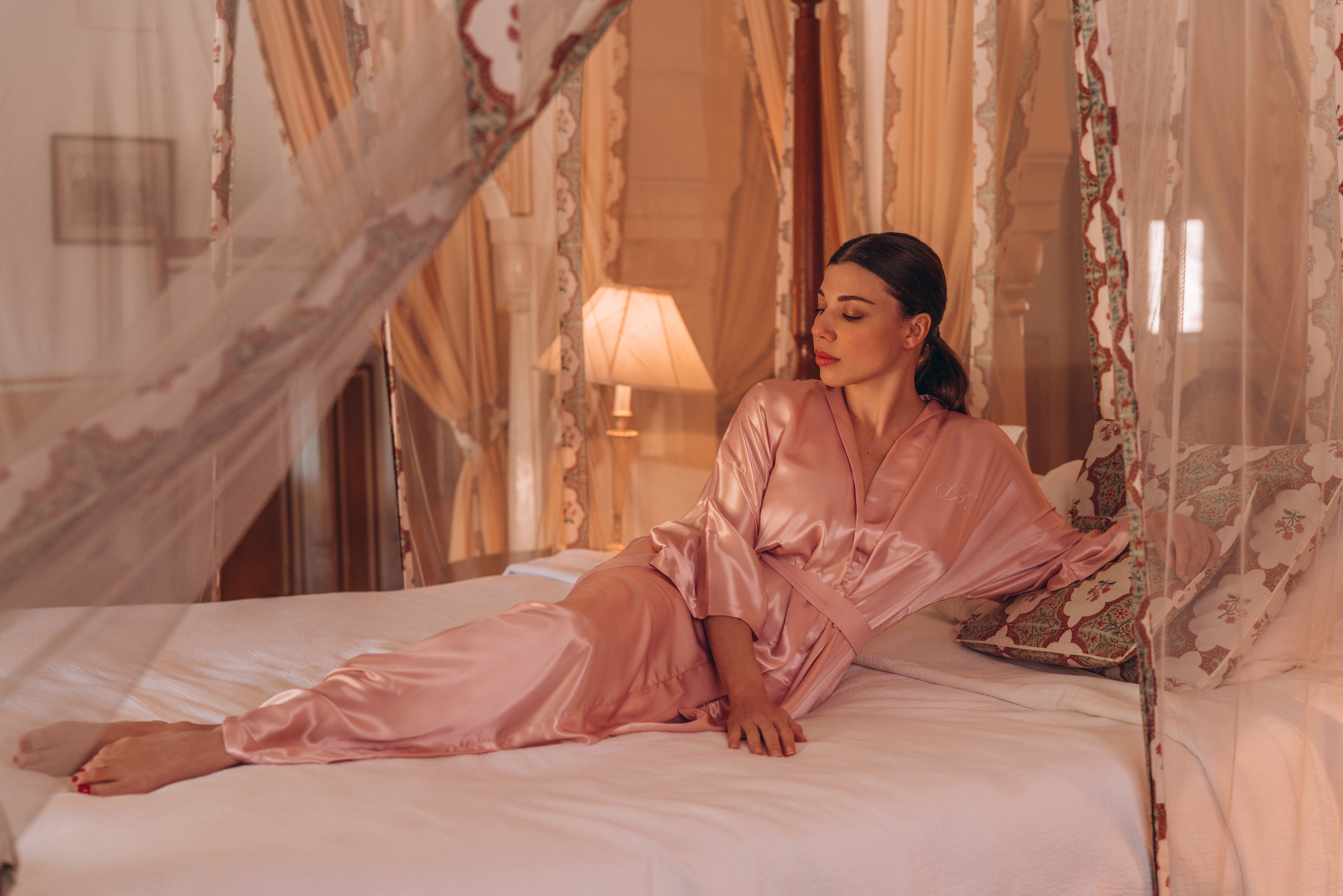 Maxi Silk Robe (Blush Pink)