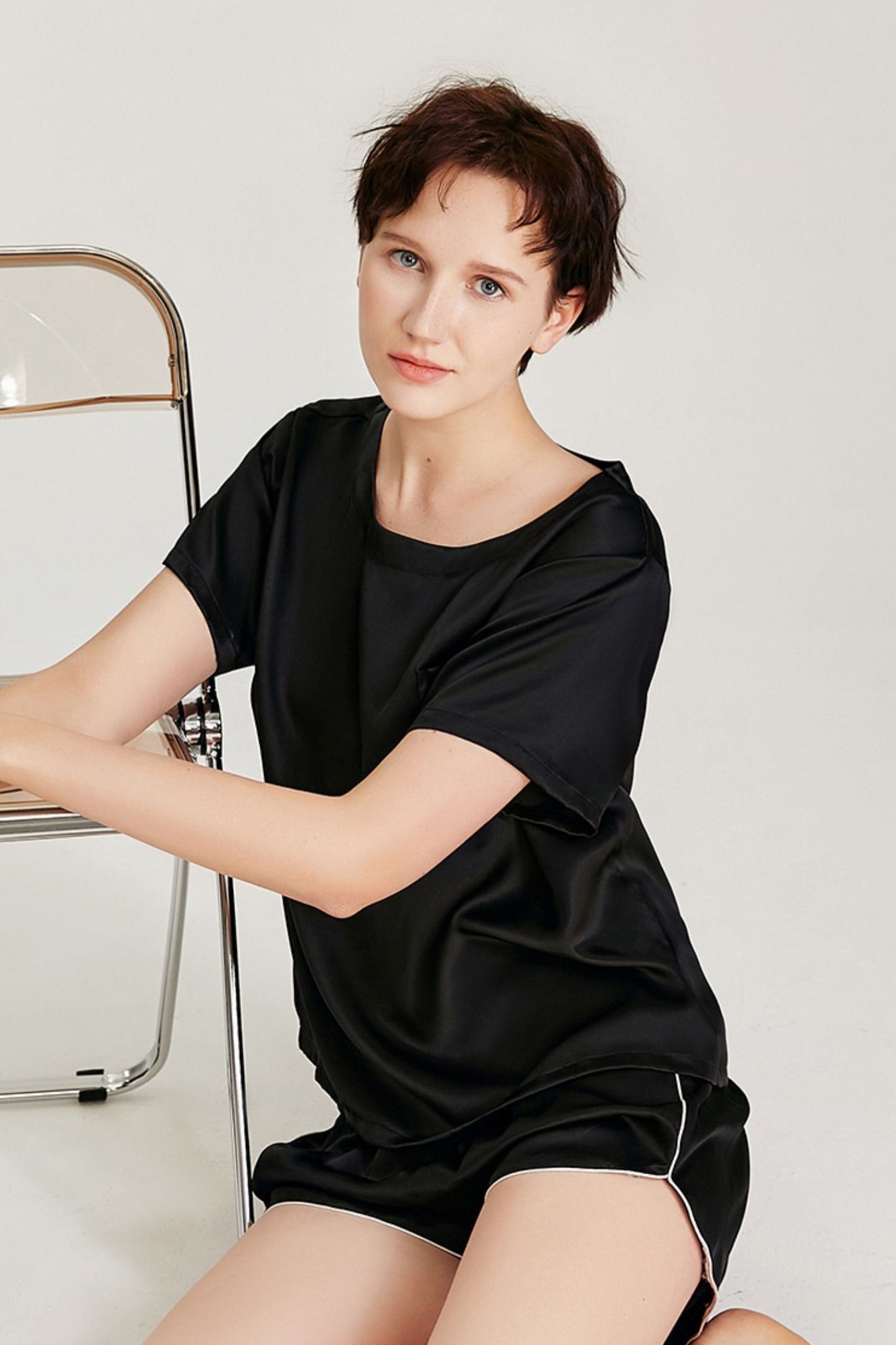 Mulberry Silk Lounge Set (Black)