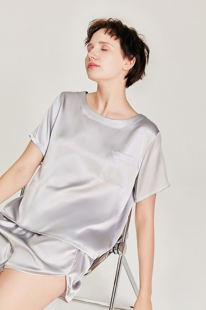 Mulberry Silk Lounge Set (Grey)