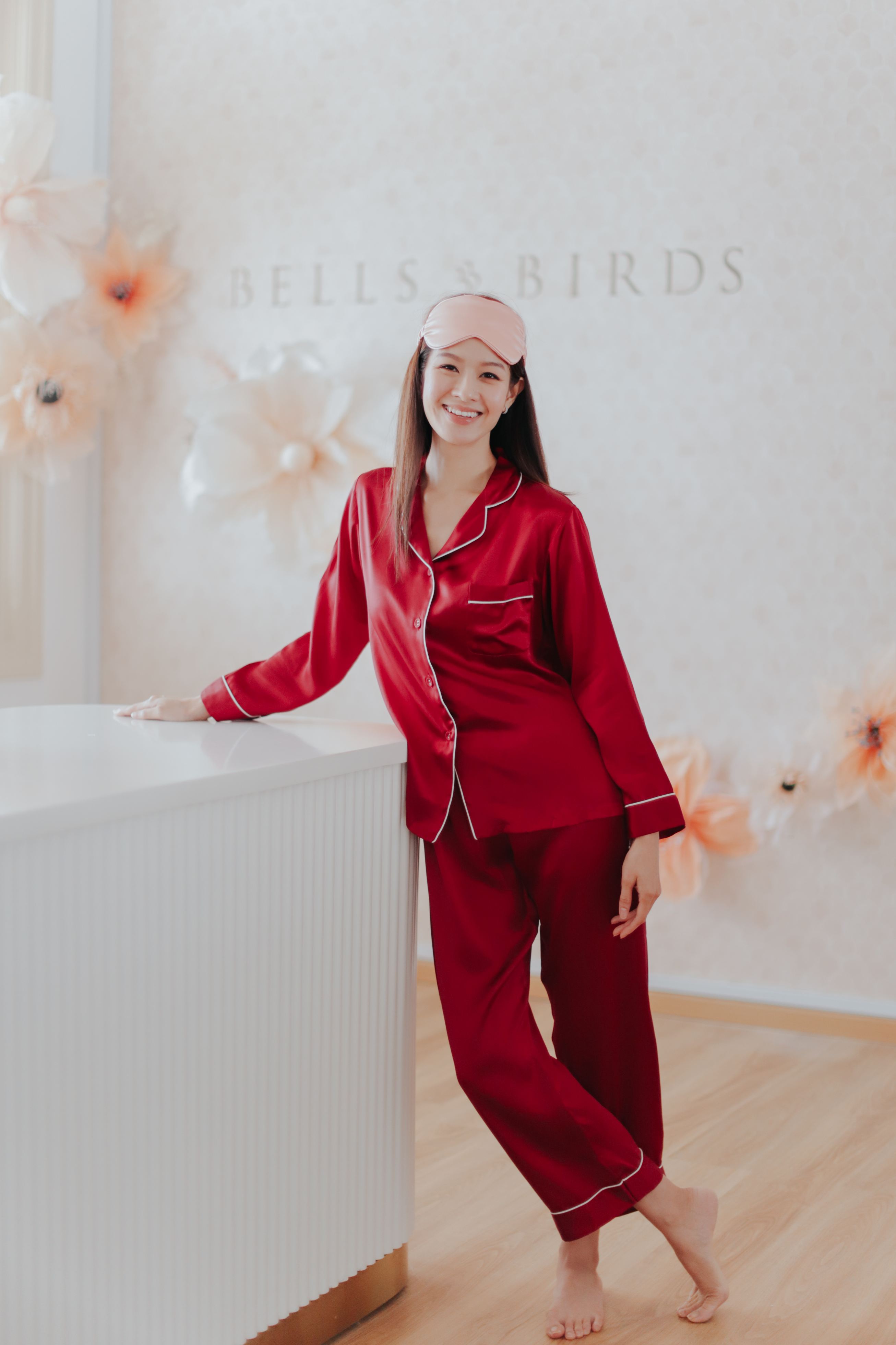 Mulberry Silk Pants Pyjamas (Red)