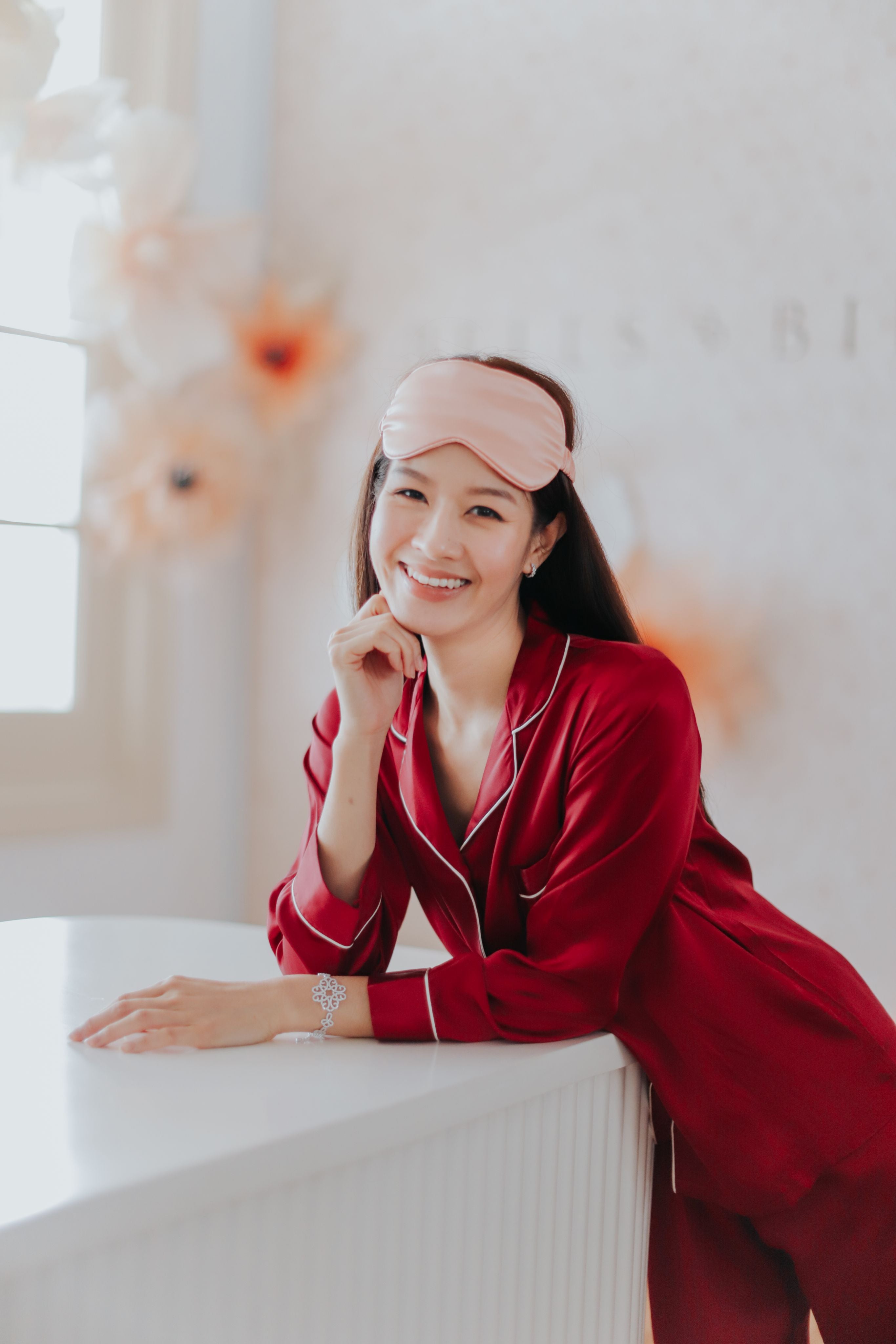 Mulberry Silk Pants Pyjamas (Red)