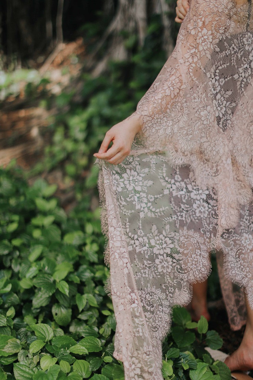 Limited Lace Kaftan (Pink) - Bells & Birds