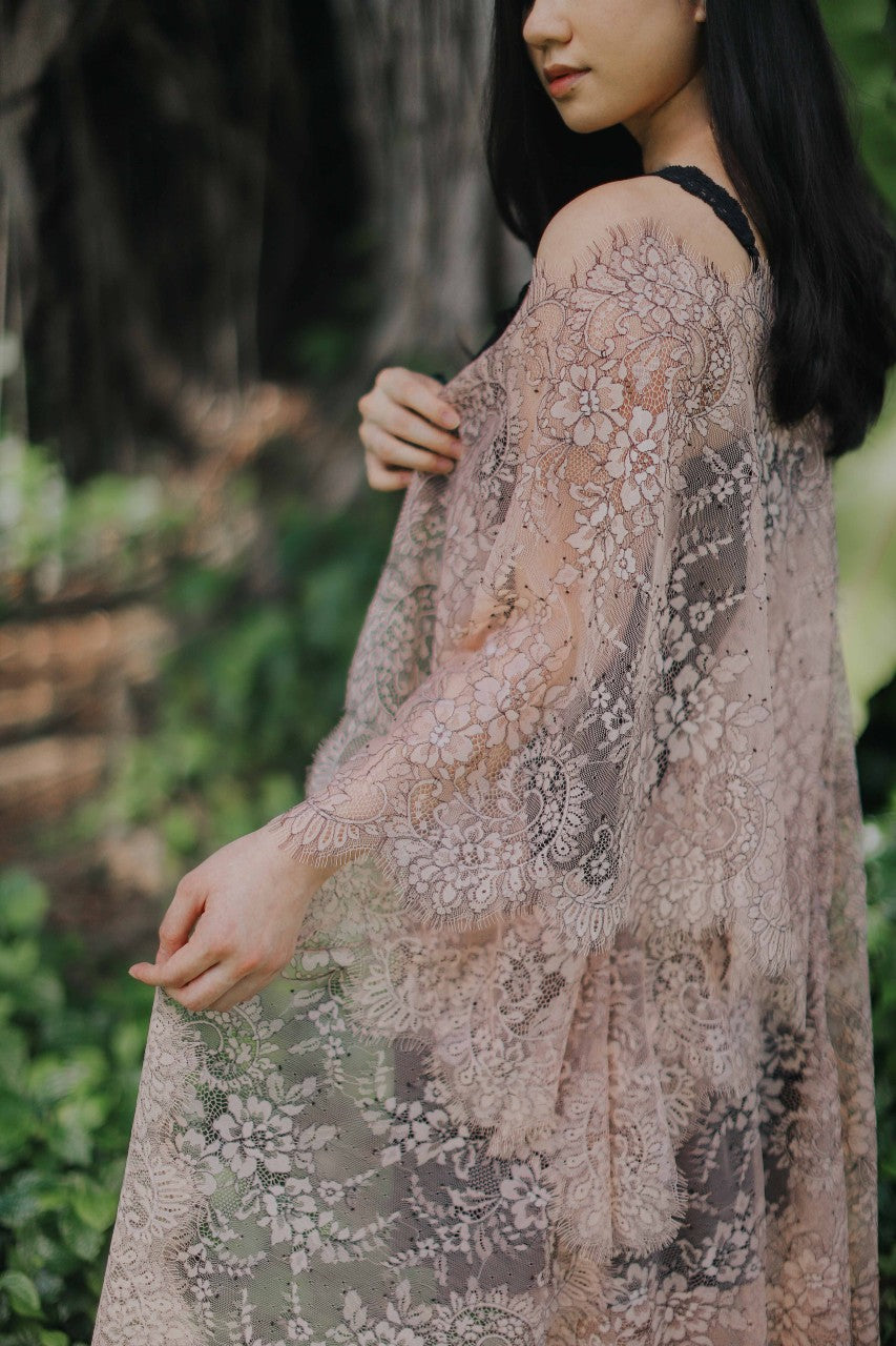 Limited Lace Kaftan (Pink) - Bells & Birds
