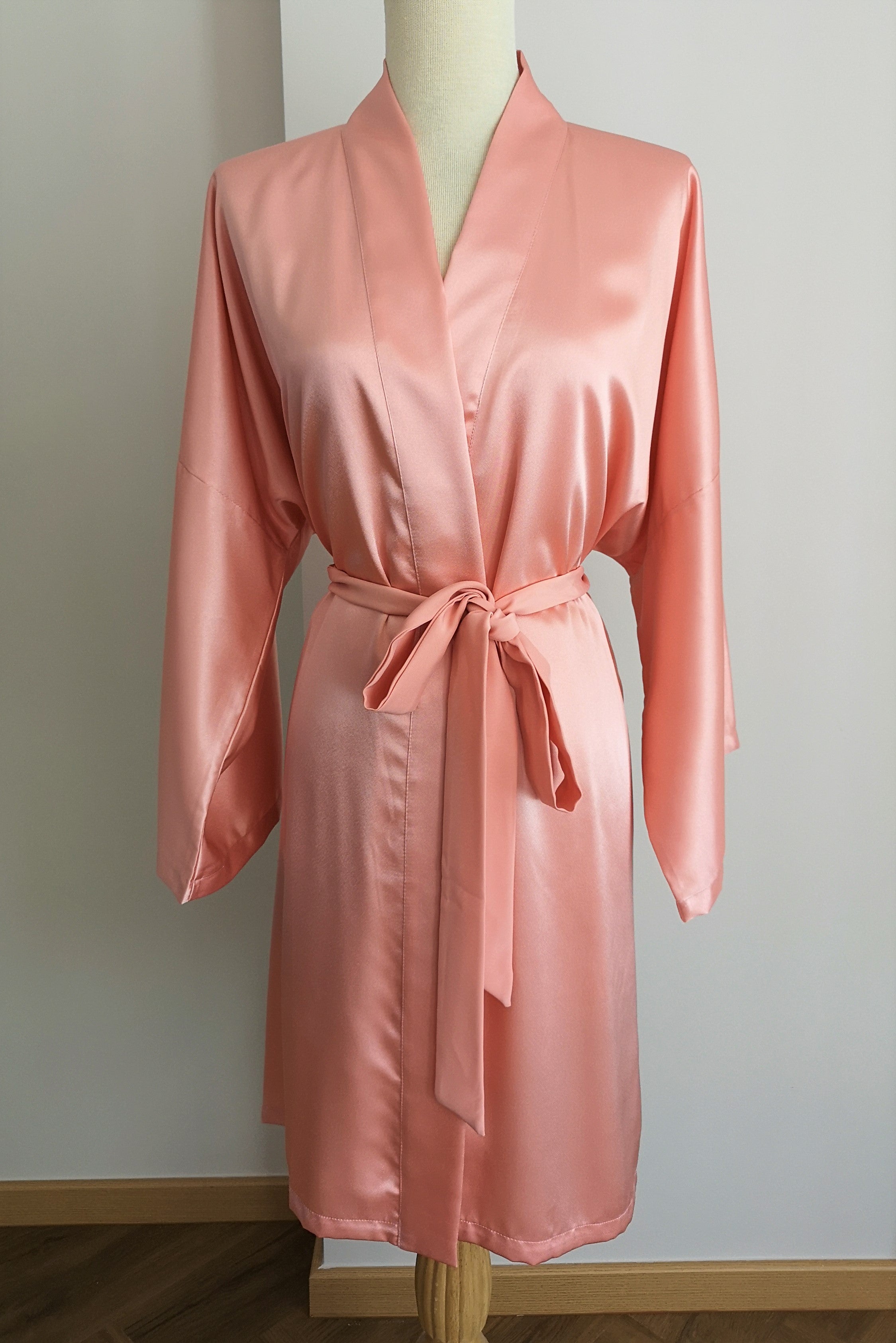 Classic Silk Robe (Coral)