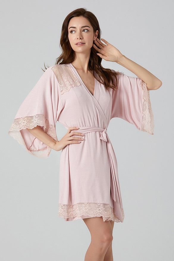 Sofia Cotton Robe (Pink)