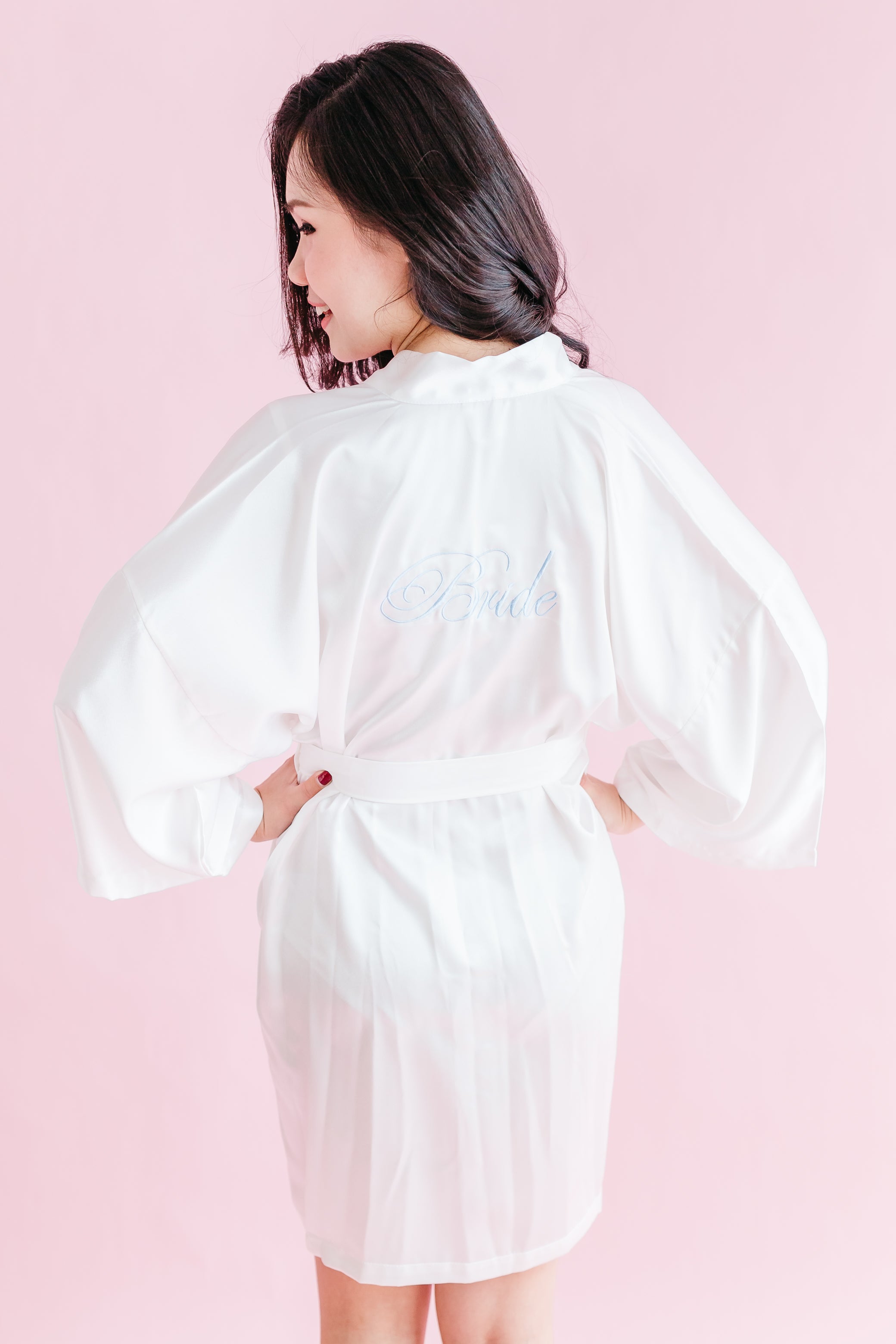'Bride' Silk Robe (120 colours) - Bells & Birds