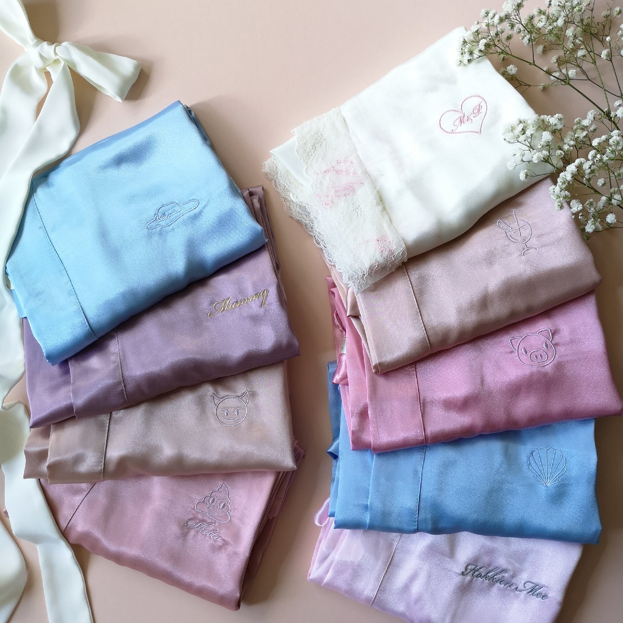 Bridesmaids Silk Robe Bundle - Bells & Birds