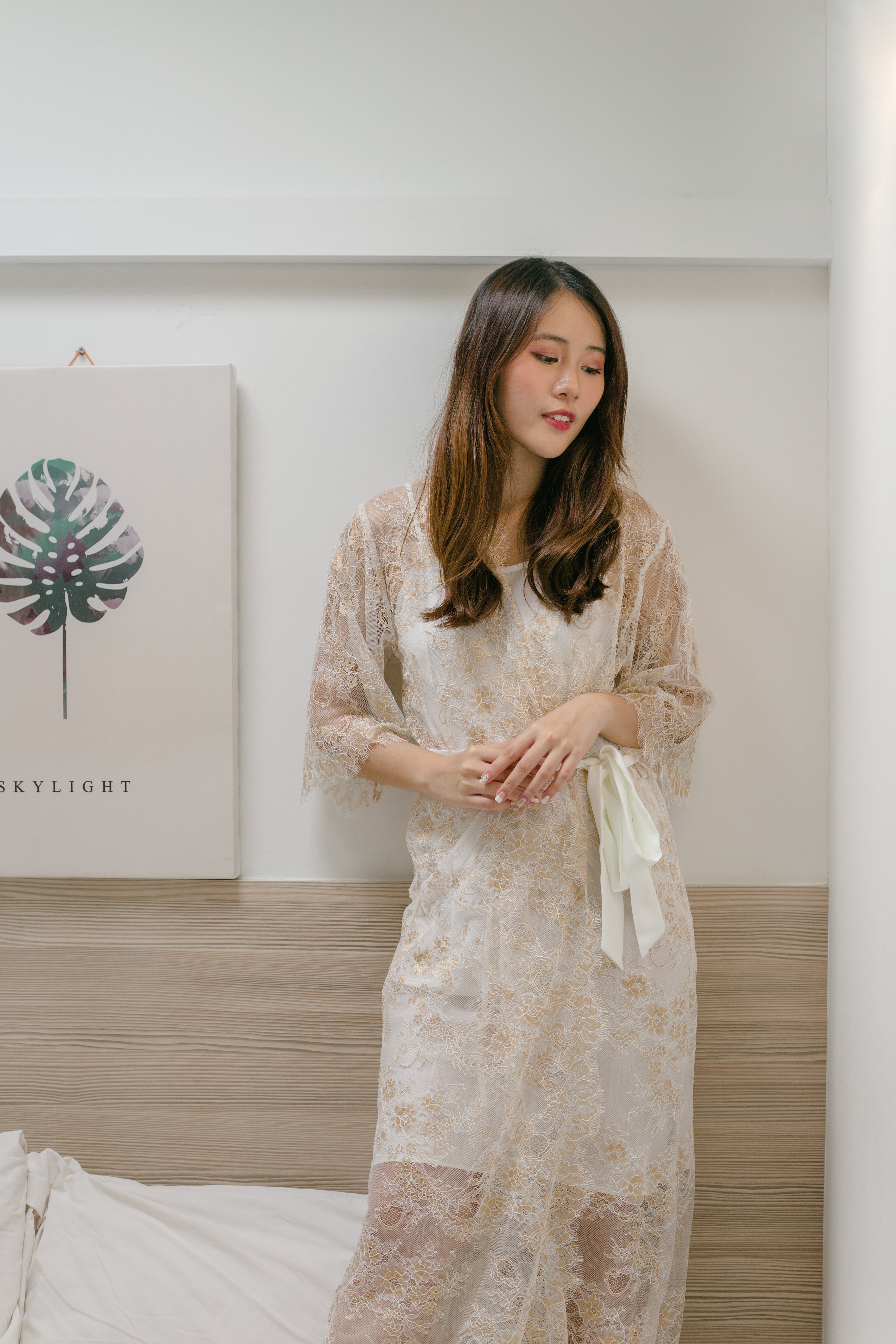 *Limited* Holiday Glitz Lace Maxi Robe - Bells & Birds