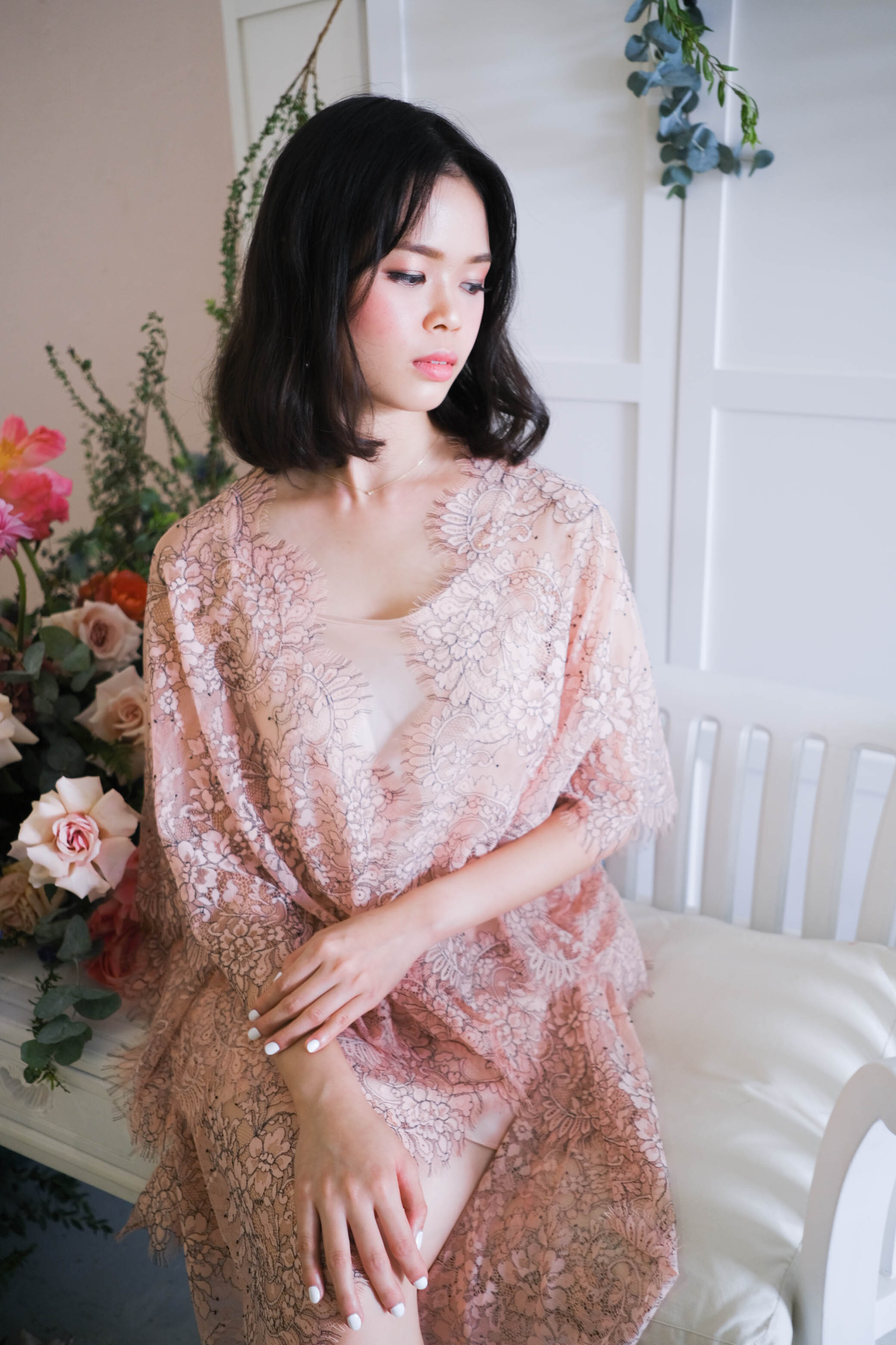 Limited Lace Kaftan (Pink) - Bells & Birds
