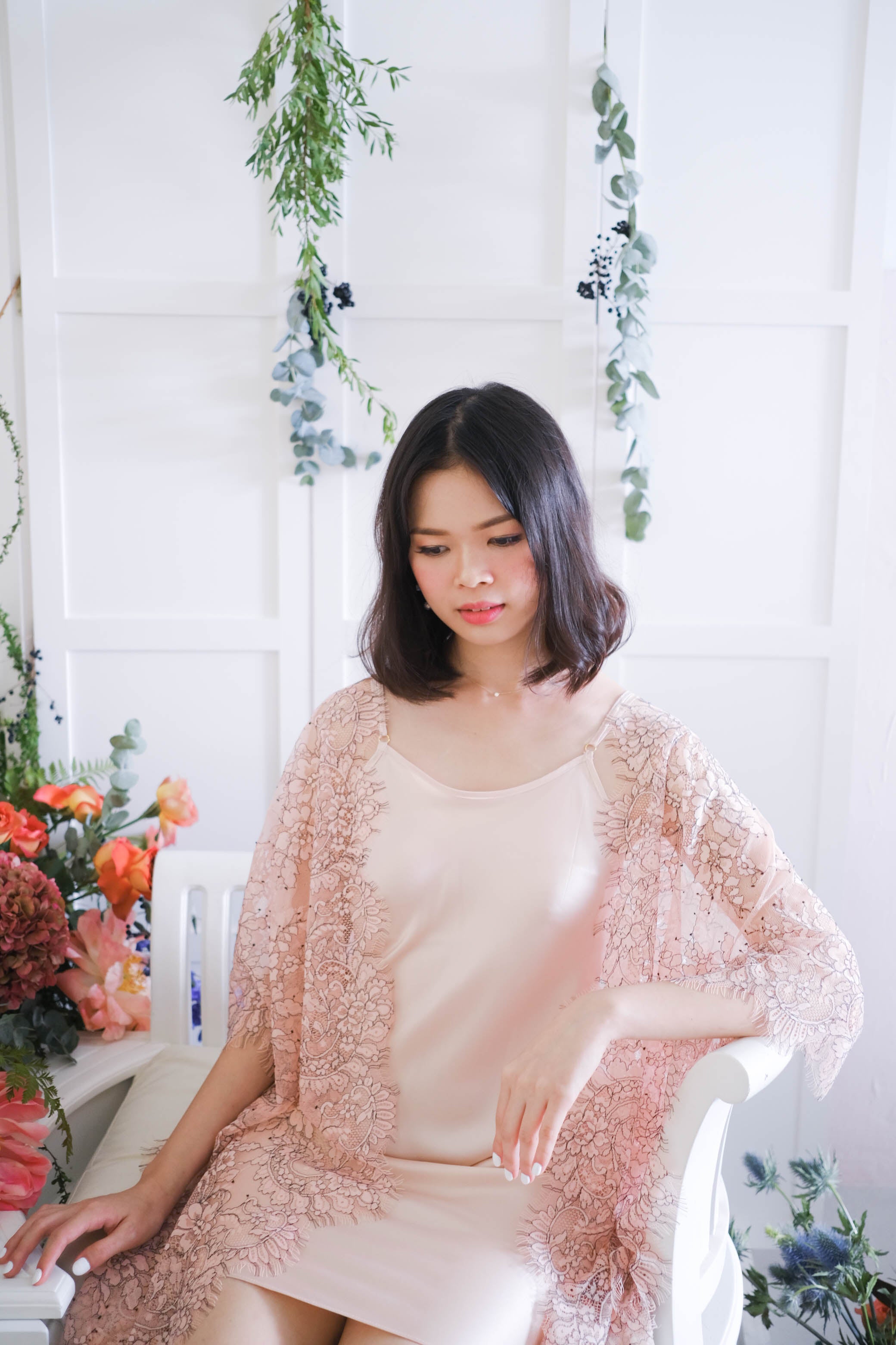 Limited Lace Kaftan (Pink) - Bells & Birds